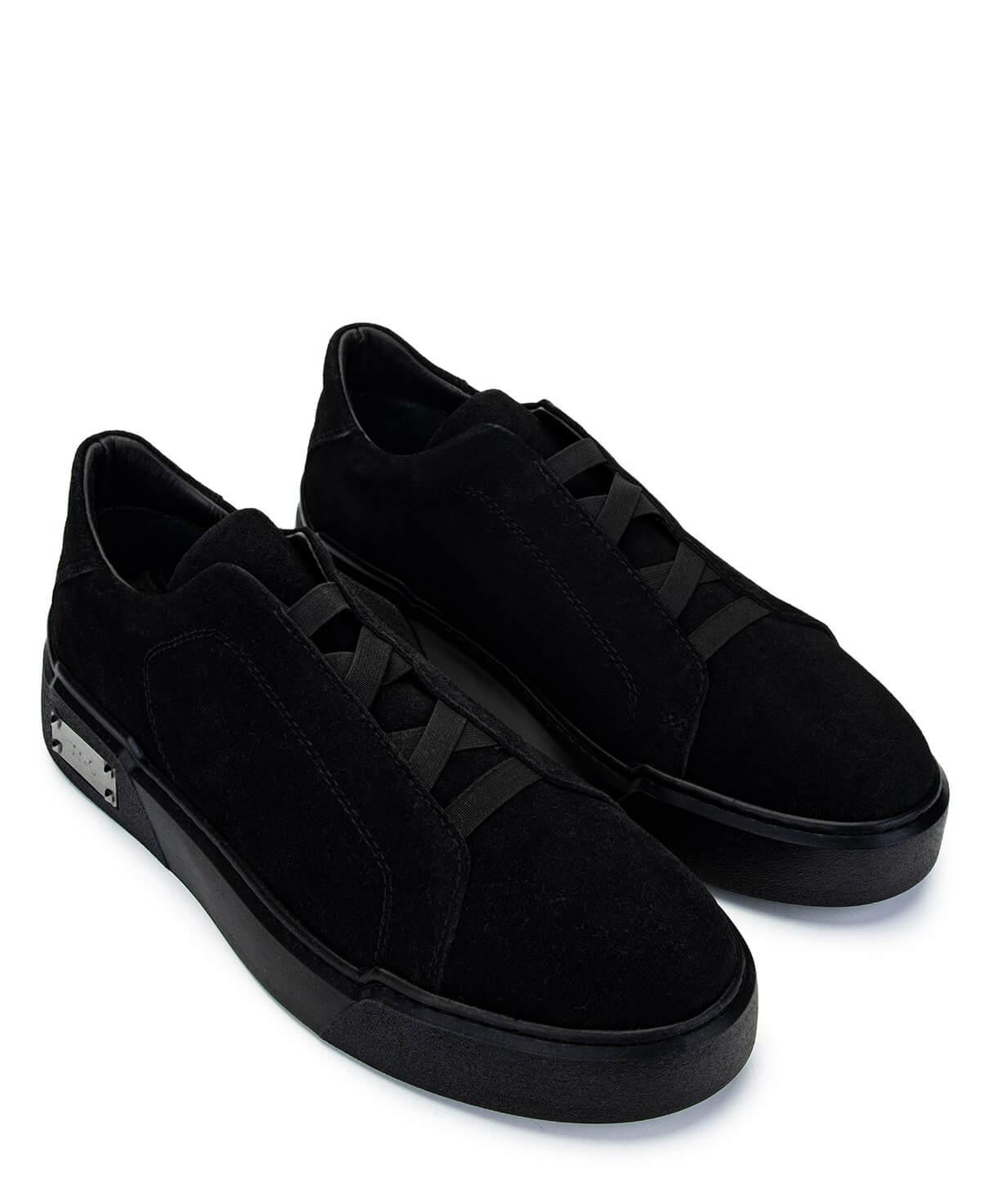 Tamer Tanca Erkek Hakiki Deri Siyah Süet Sneakers & Spor Ayakkabı