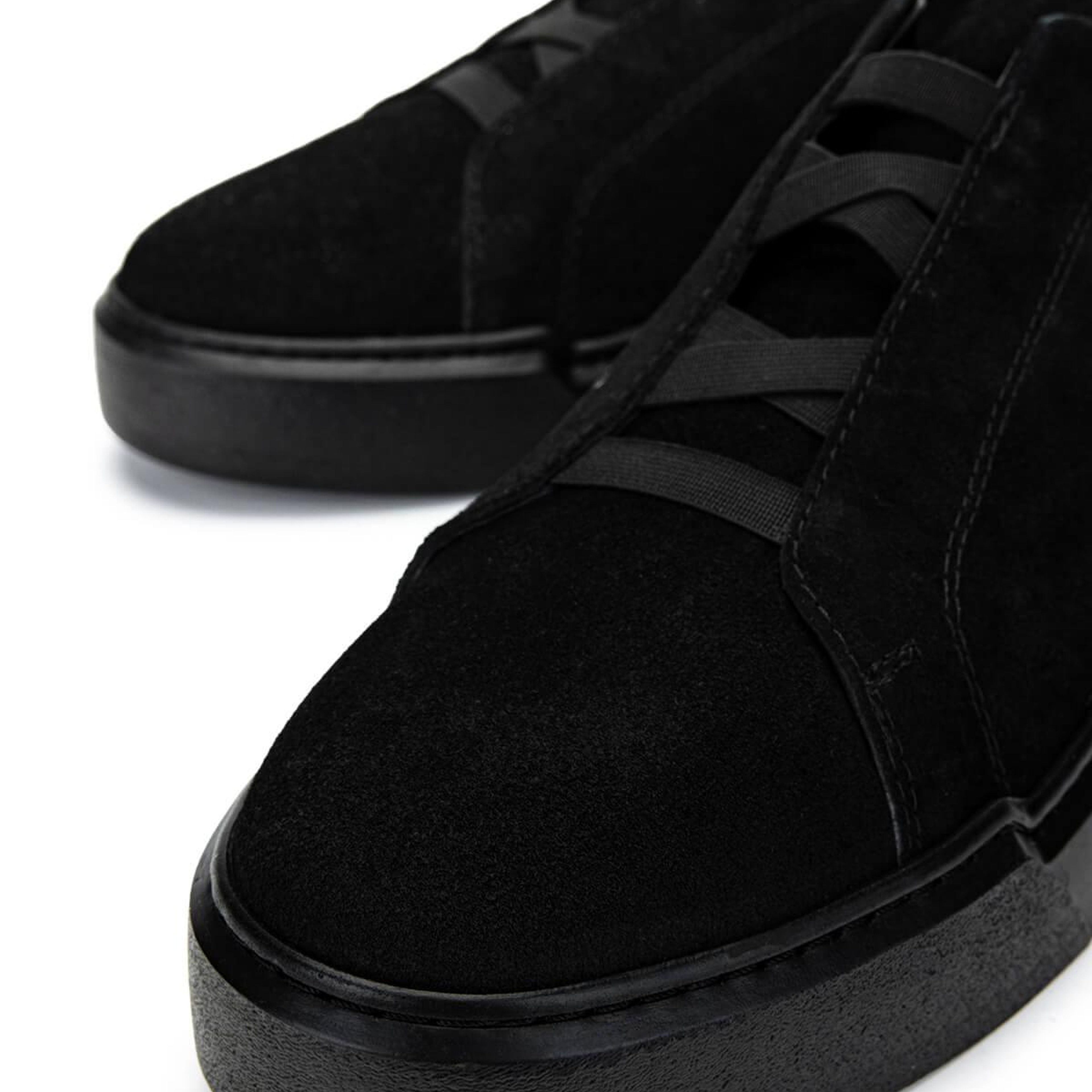 Tamer Tanca Erkek Hakiki Deri Siyah Süet Sneakers & Spor Ayakkabı