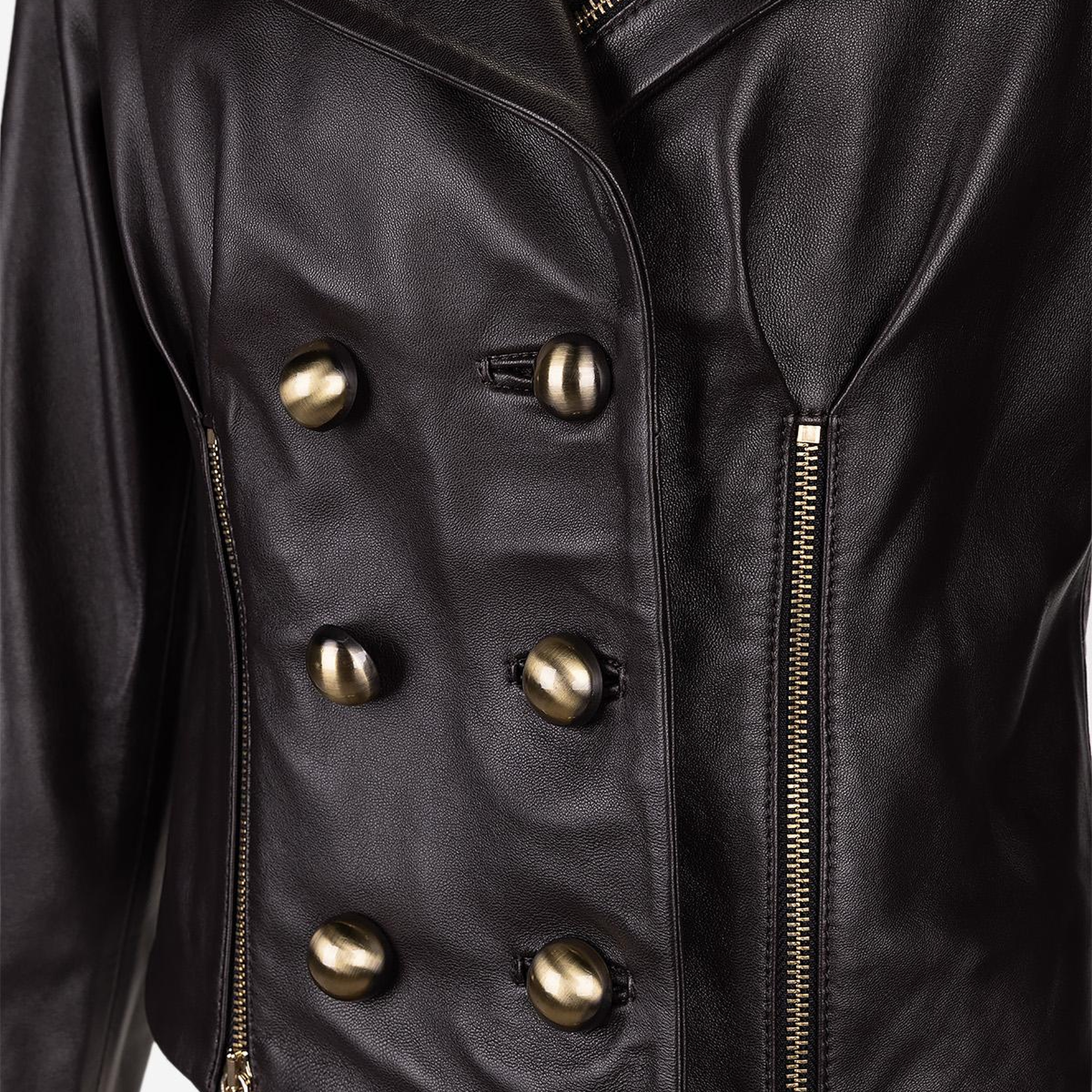 Valmenti Kadın Hakiki Deri Kahverengi Deri Mont