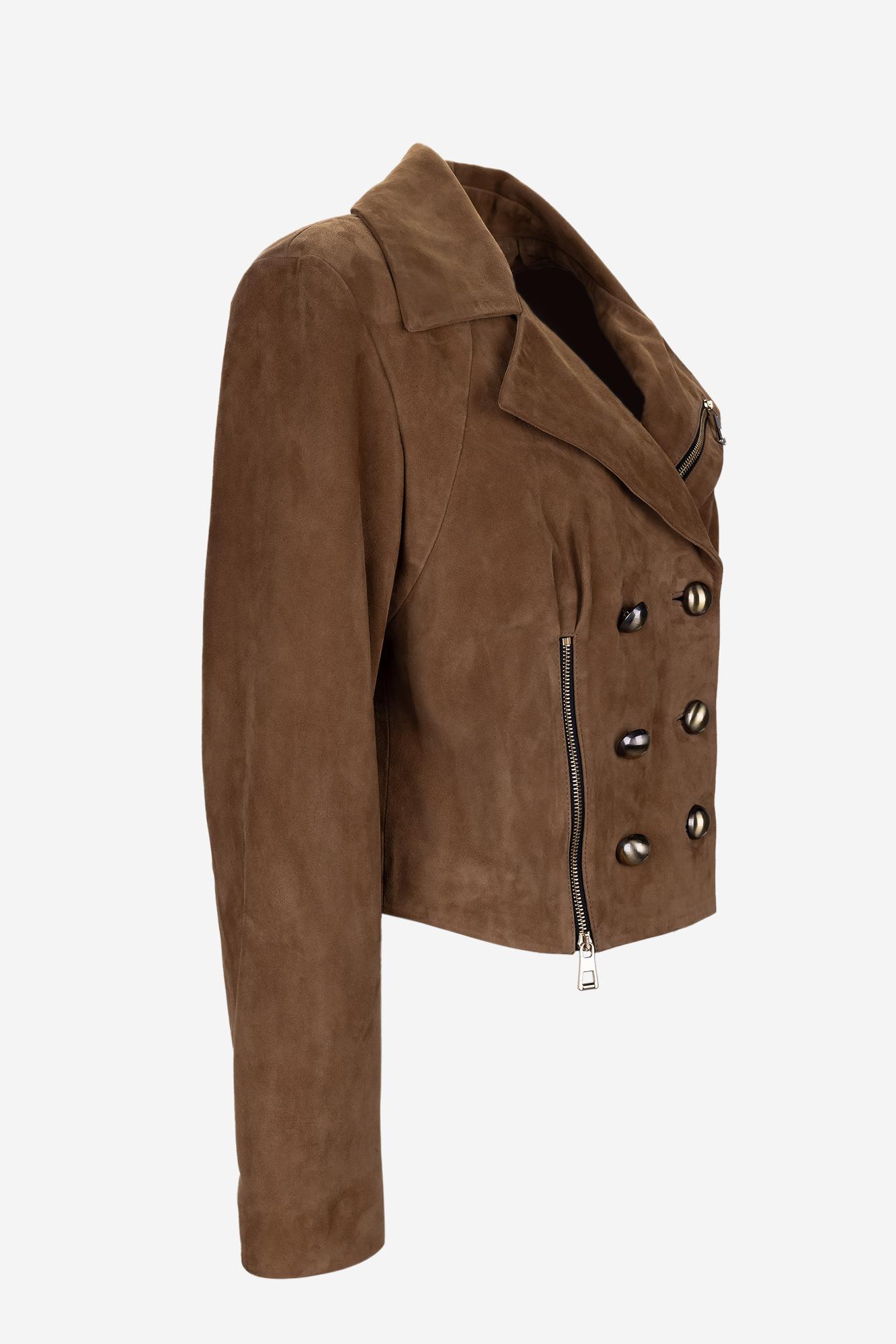 Valmenti Kadın Hakiki Deri Taba Deri Mont