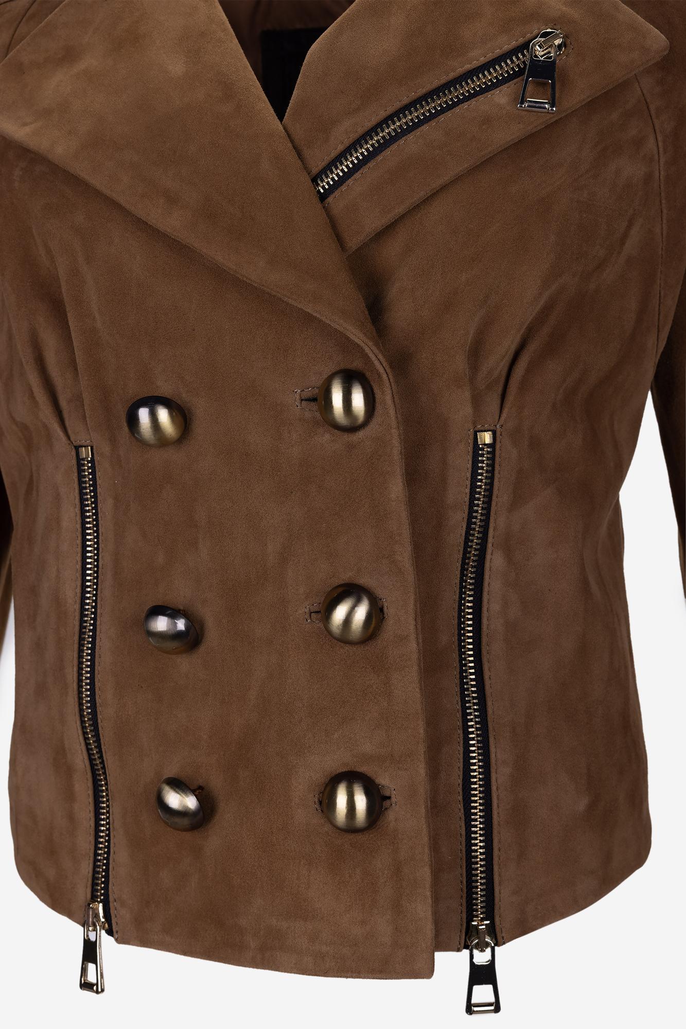 Valmenti Kadın Hakiki Deri Taba Deri Mont