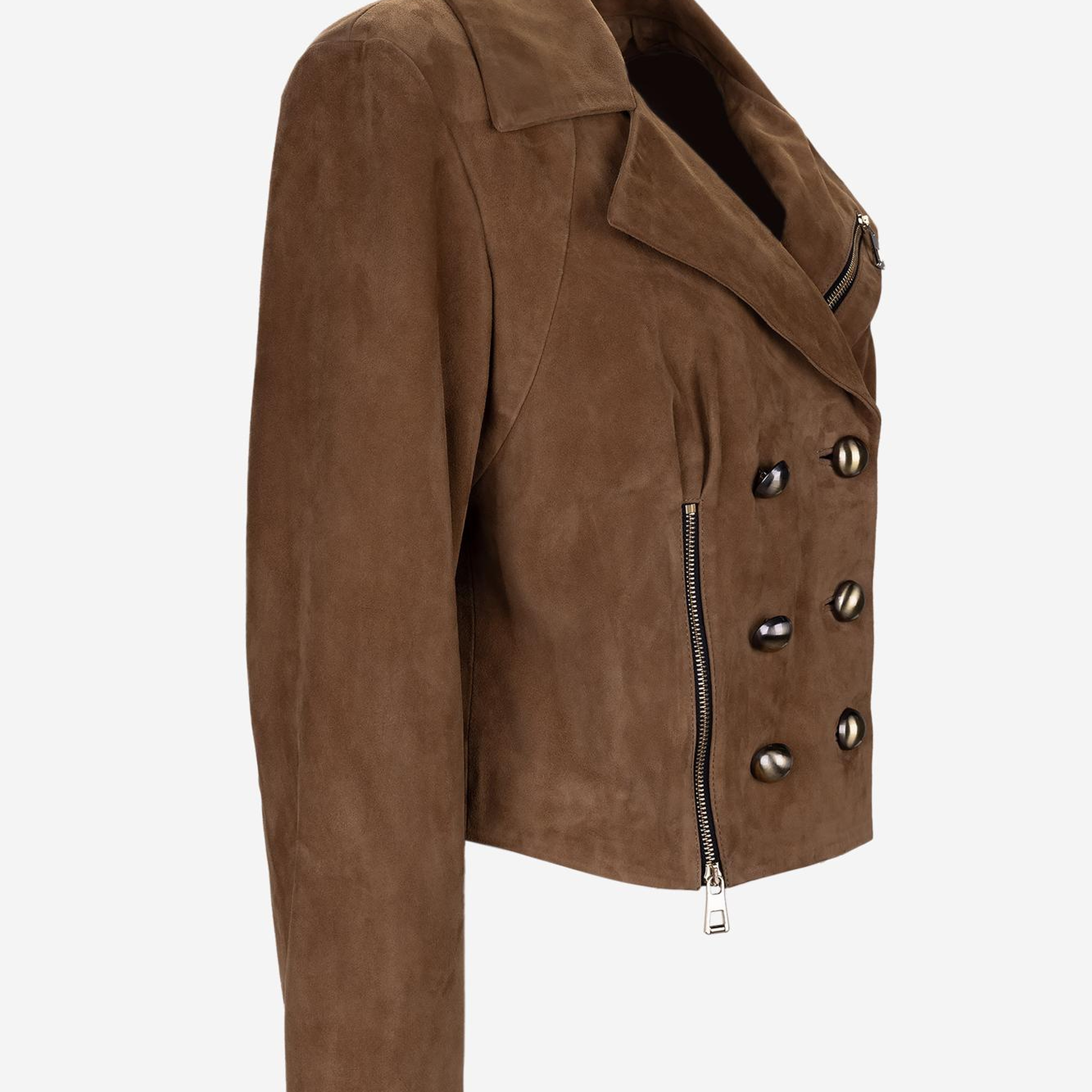 Valmenti Kadın Hakiki Deri Taba Deri Mont