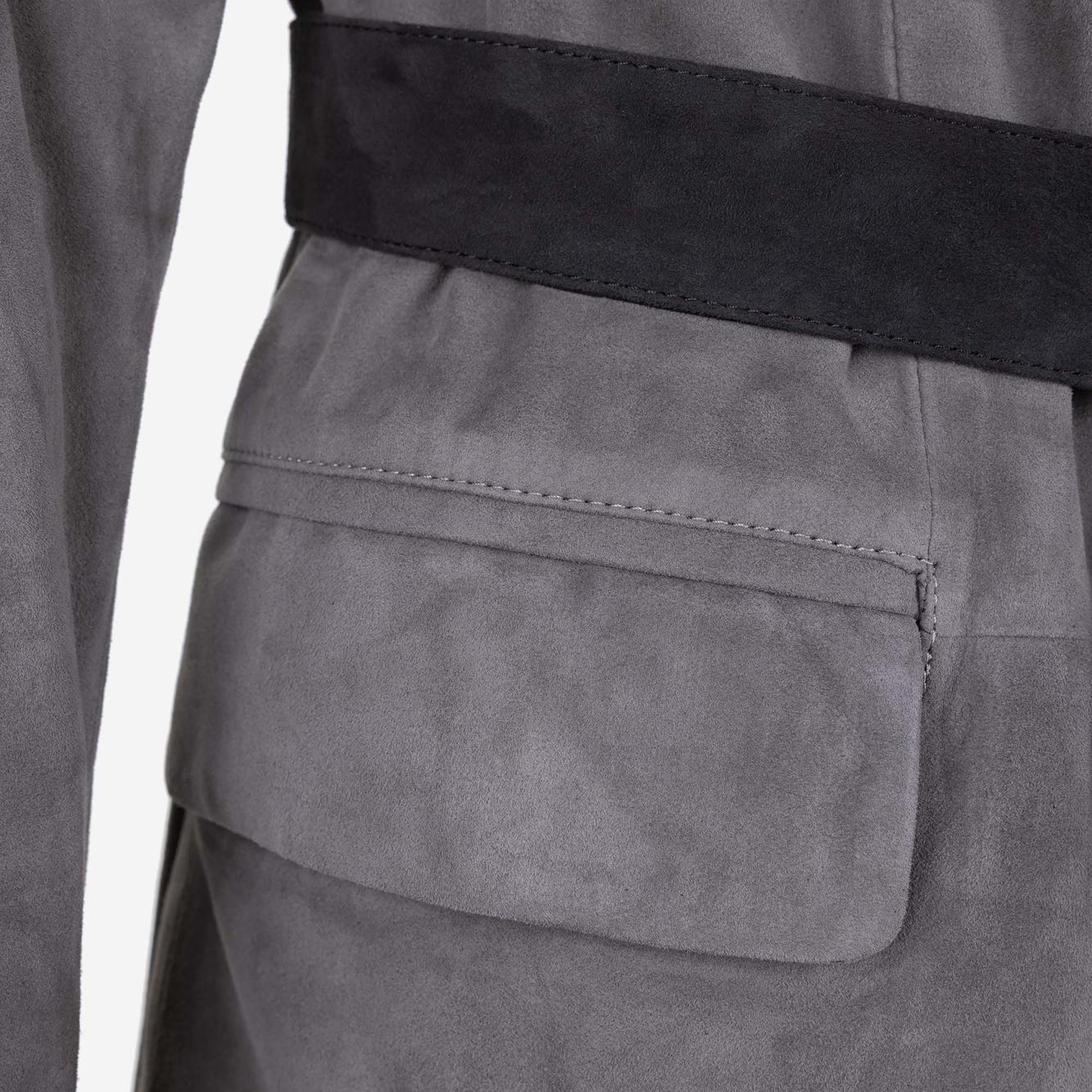 Valmenti Kadın Hakiki Deri Gri Deri Mont