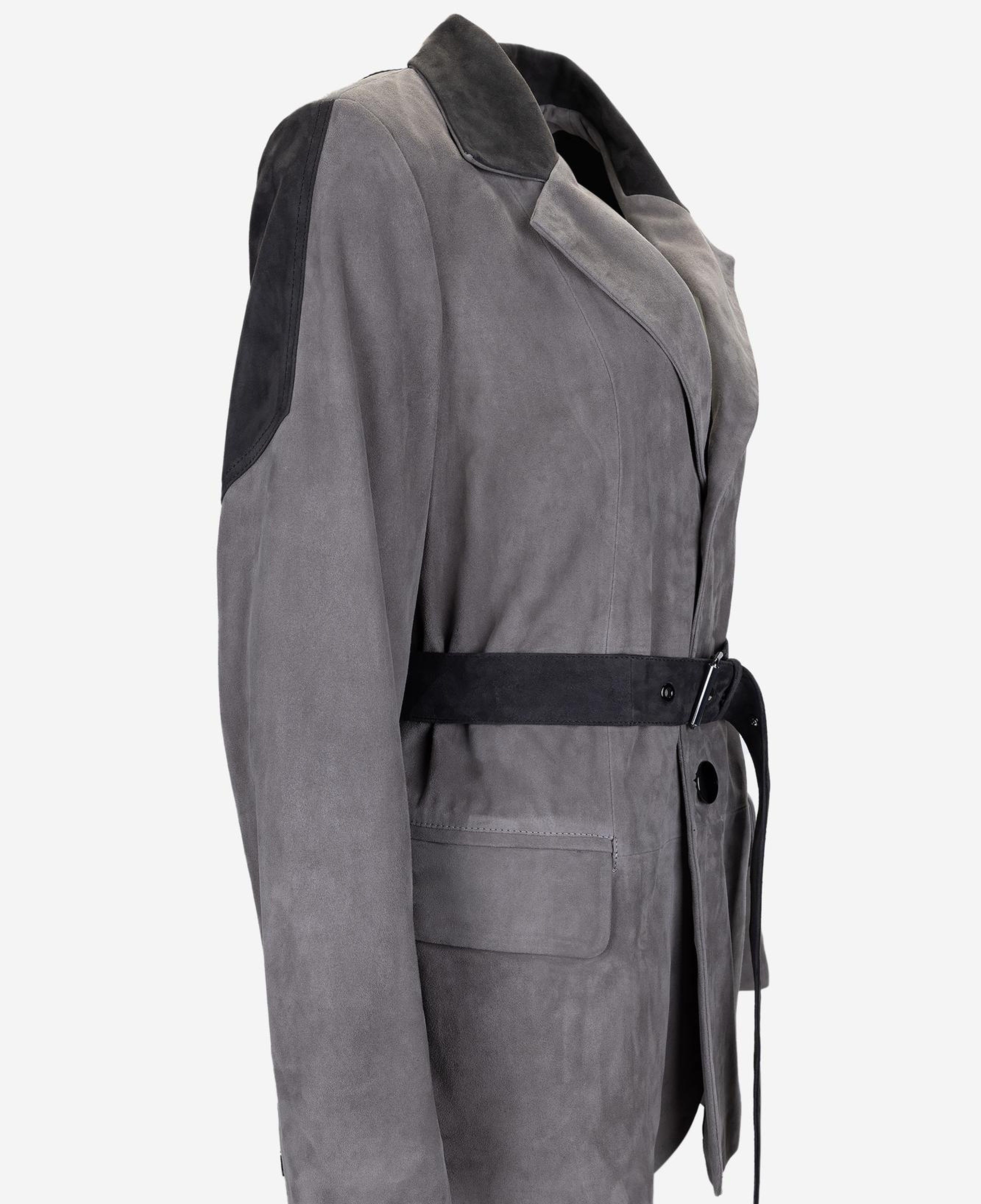 Valmenti Kadın Hakiki Deri Gri Deri Mont