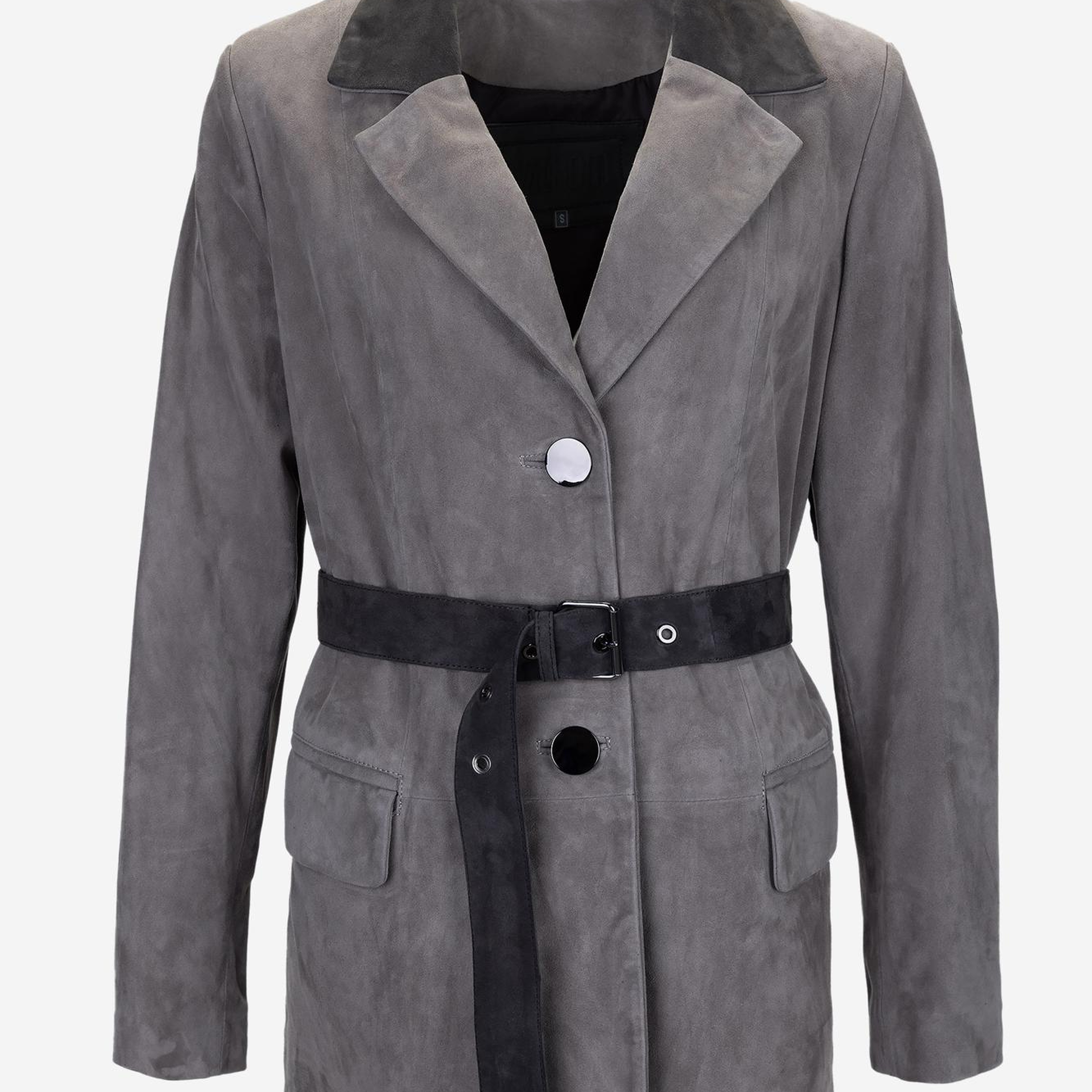 Valmenti Kadın Hakiki Deri Gri Deri Mont