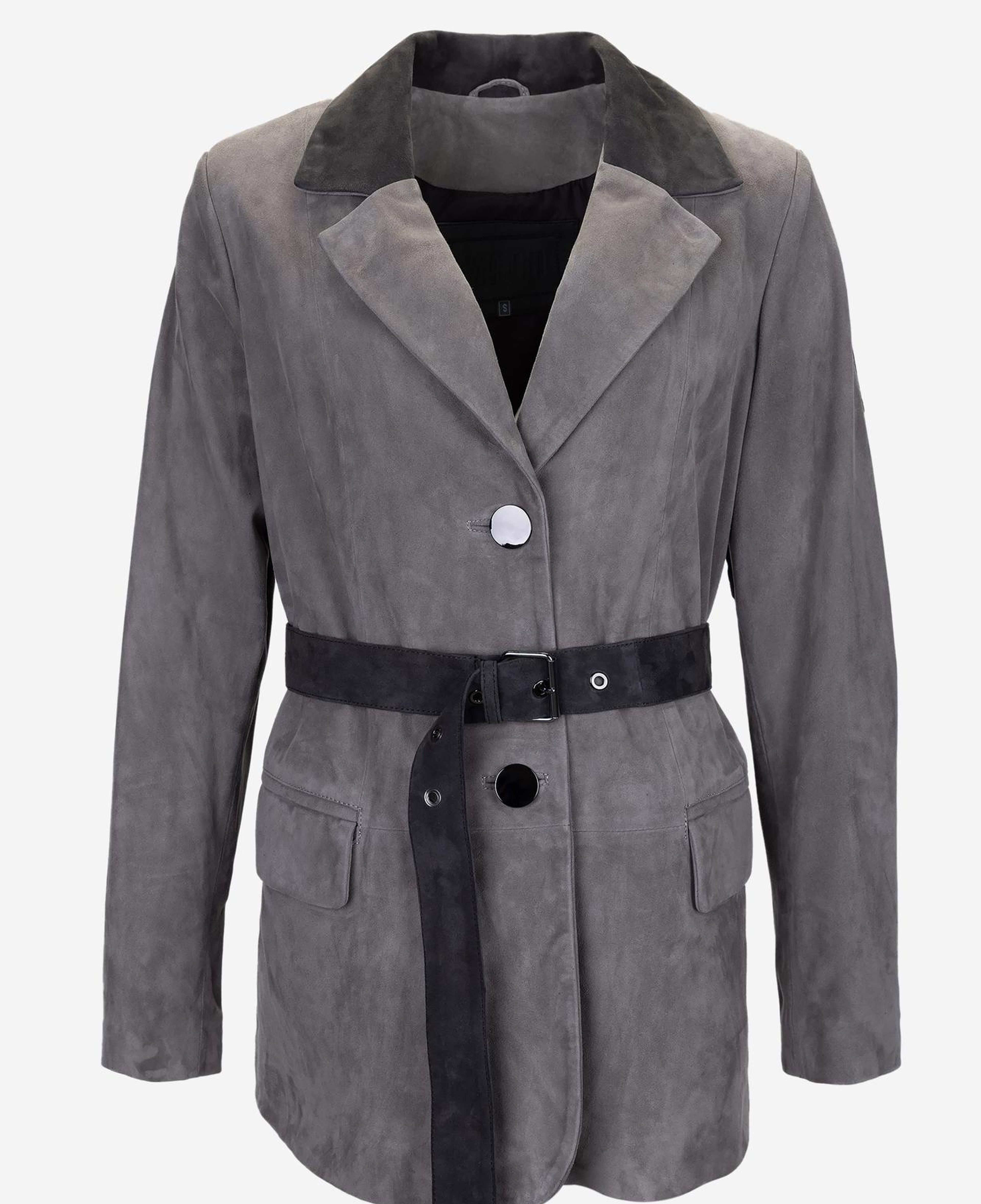 Valmenti Kadın Hakiki Deri Gri Deri Mont