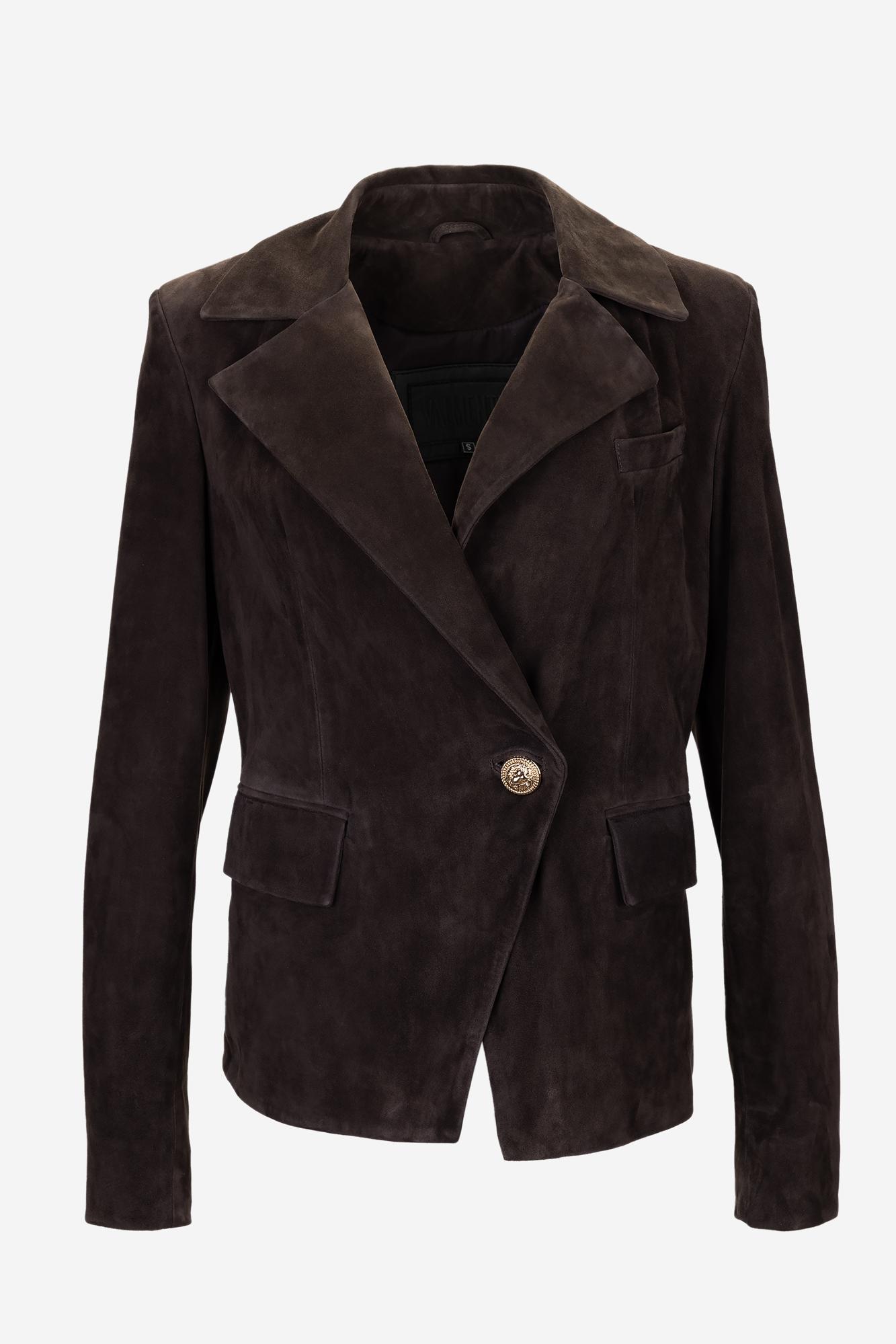 Valmenti Kadın Hakiki Deri Kahverengi Süet Deri Mont