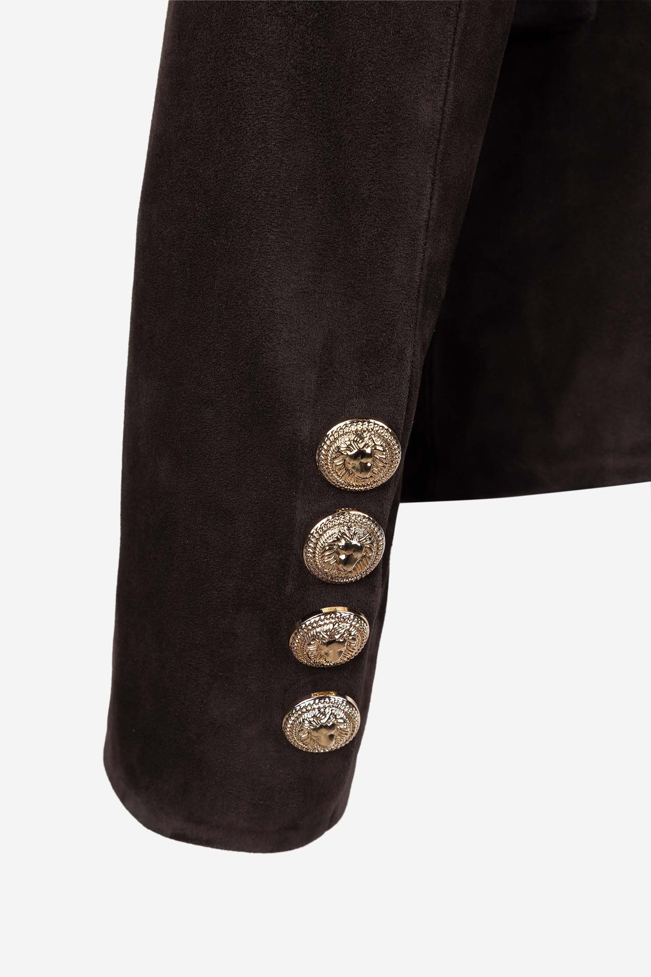 Valmenti Kadın Hakiki Deri Kahverengi Süet Deri Mont