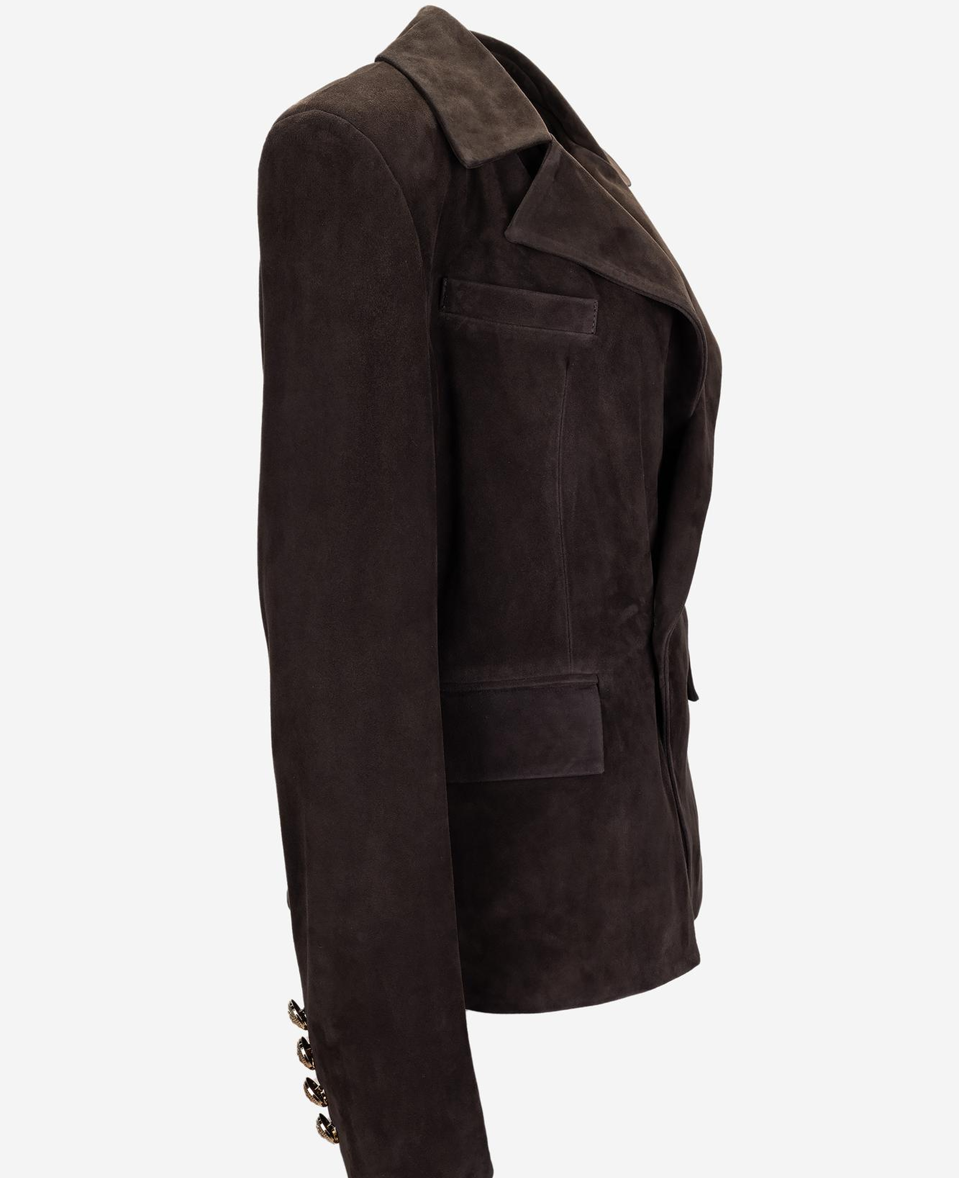 Valmenti Kadın Hakiki Deri Kahverengi Süet Deri Mont