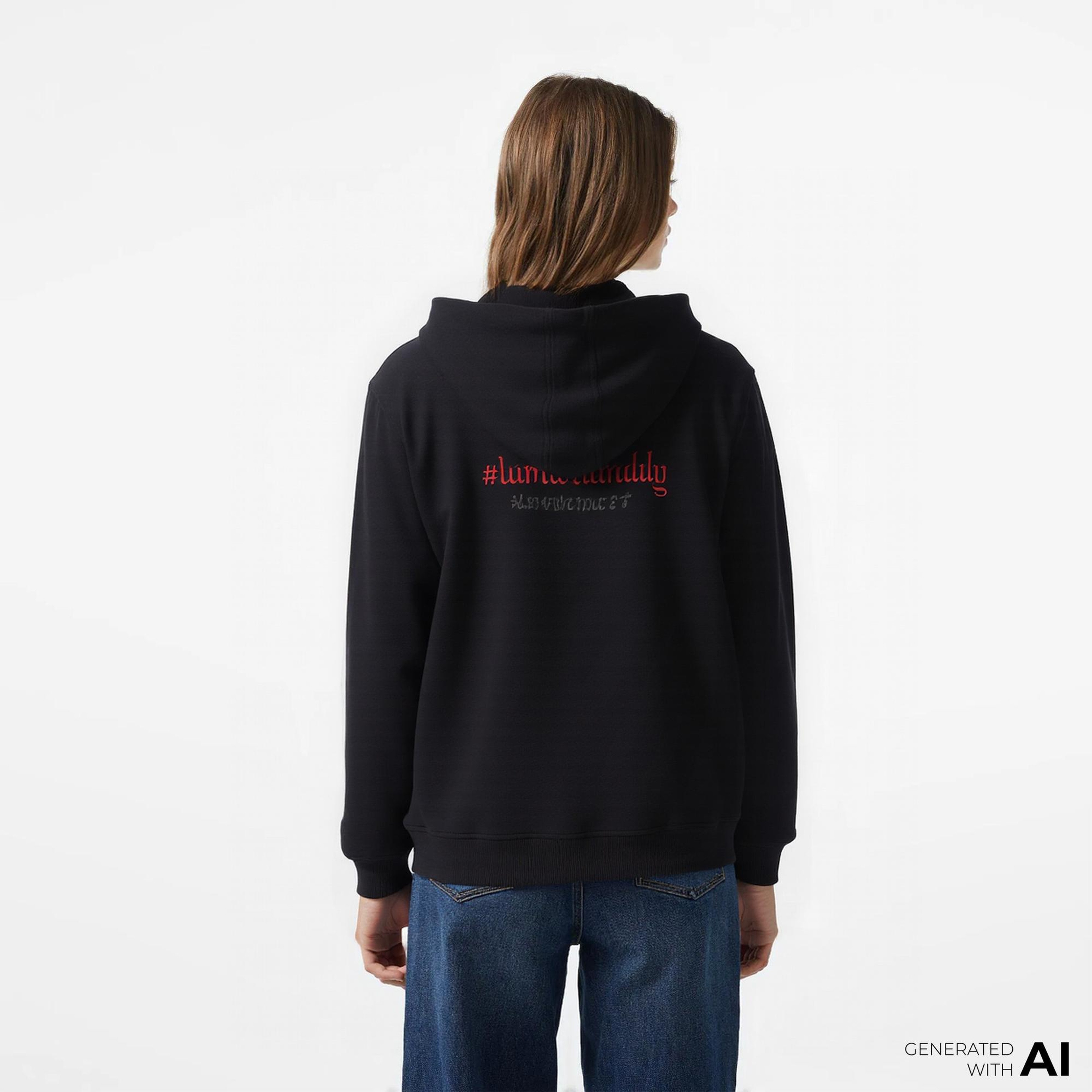 UNITED4 x Monkey Project We Are Family Unisex Siyah Sweatshirt