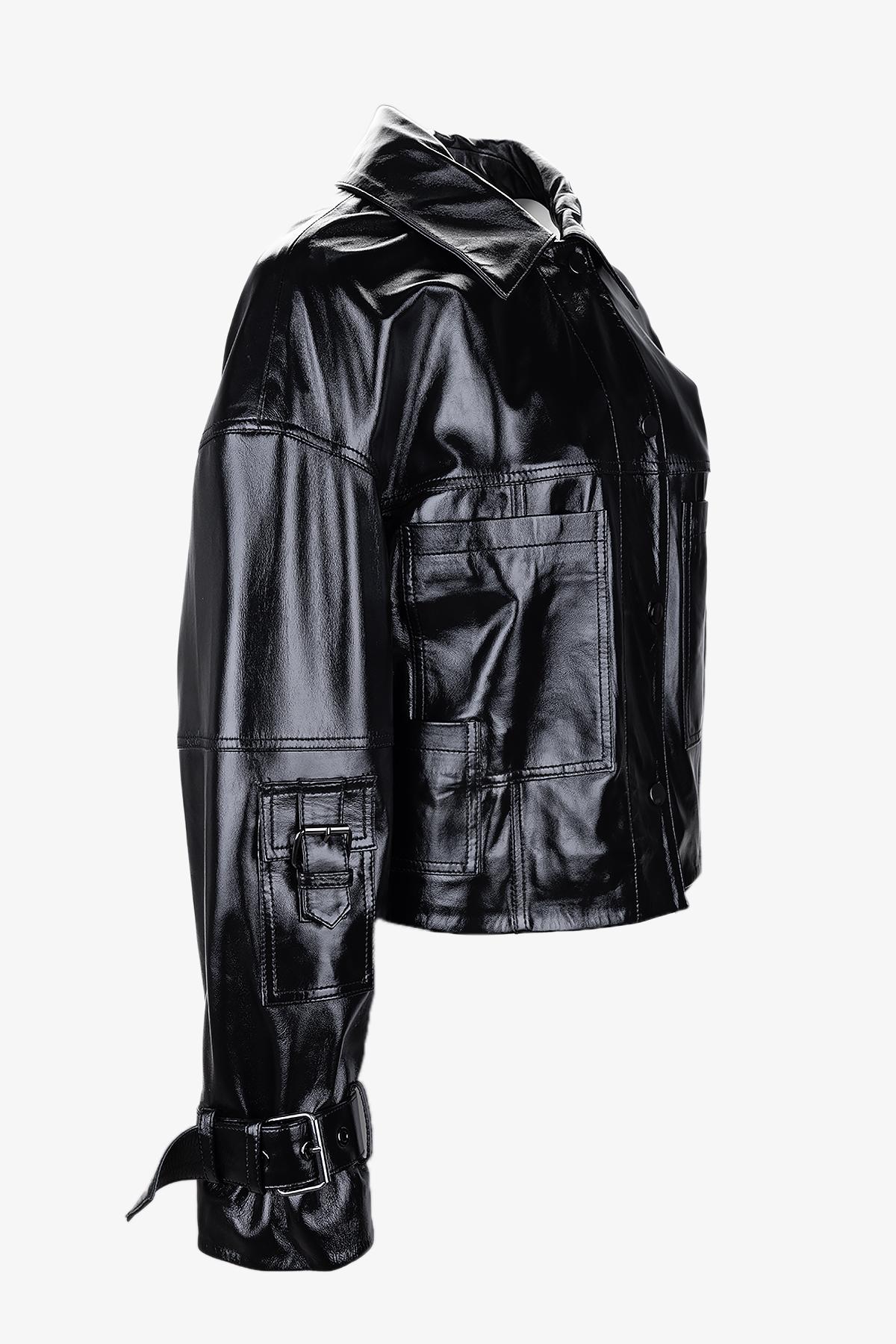 Valmenti Kadın Hakiki Deri Siyah Deri Mont