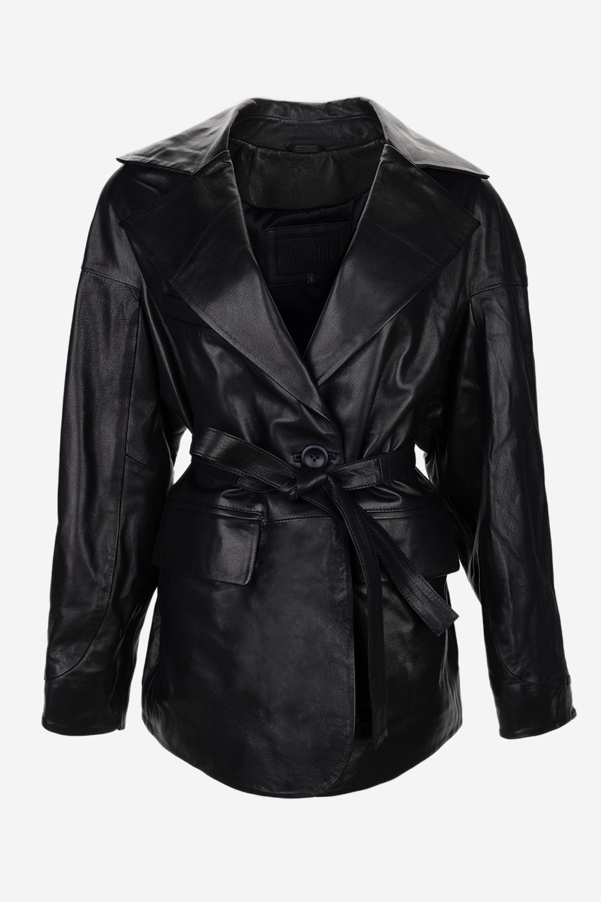 Valmenti Kadın Hakiki Deri Siyah Deri Mont