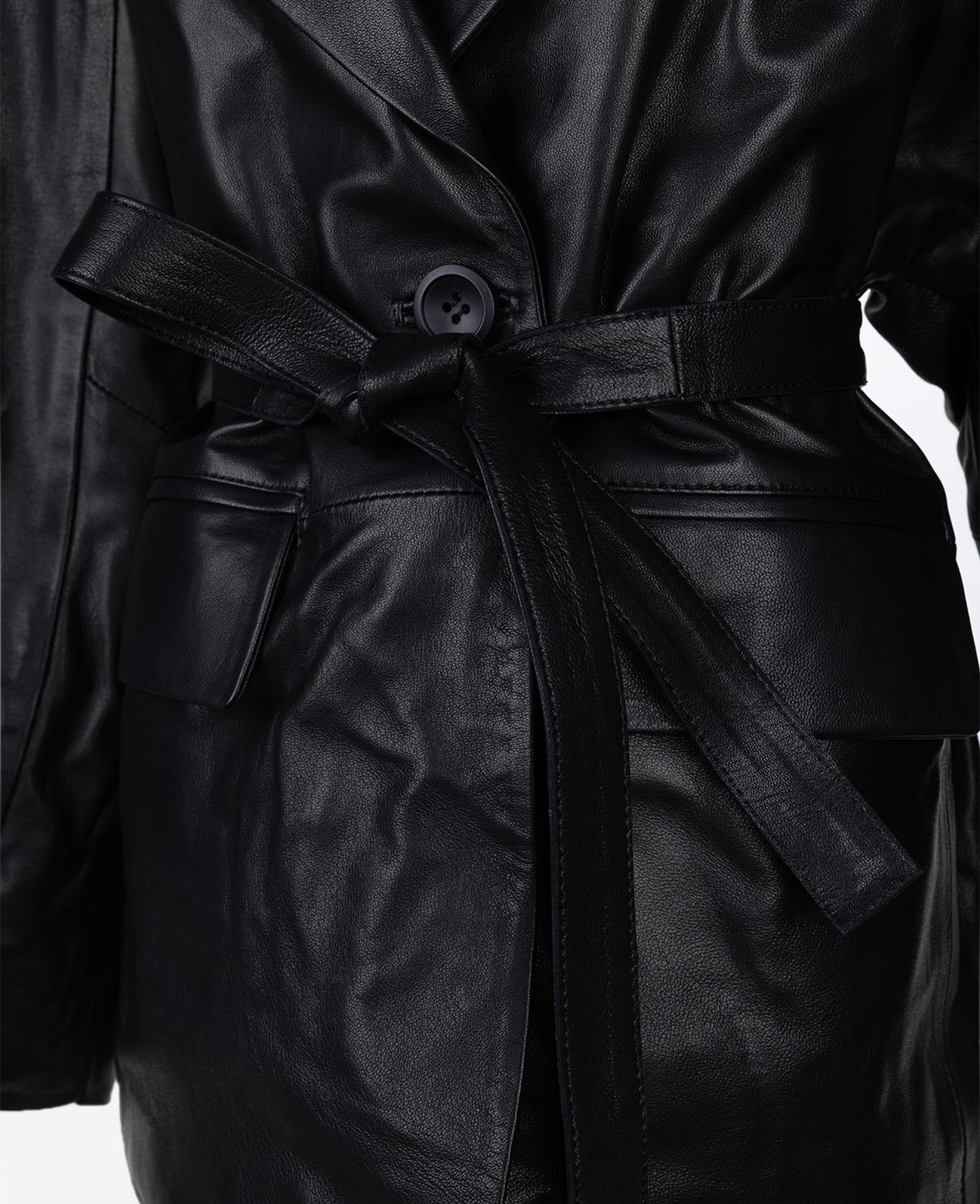 Valmenti Kadın Hakiki Deri Siyah Deri Mont