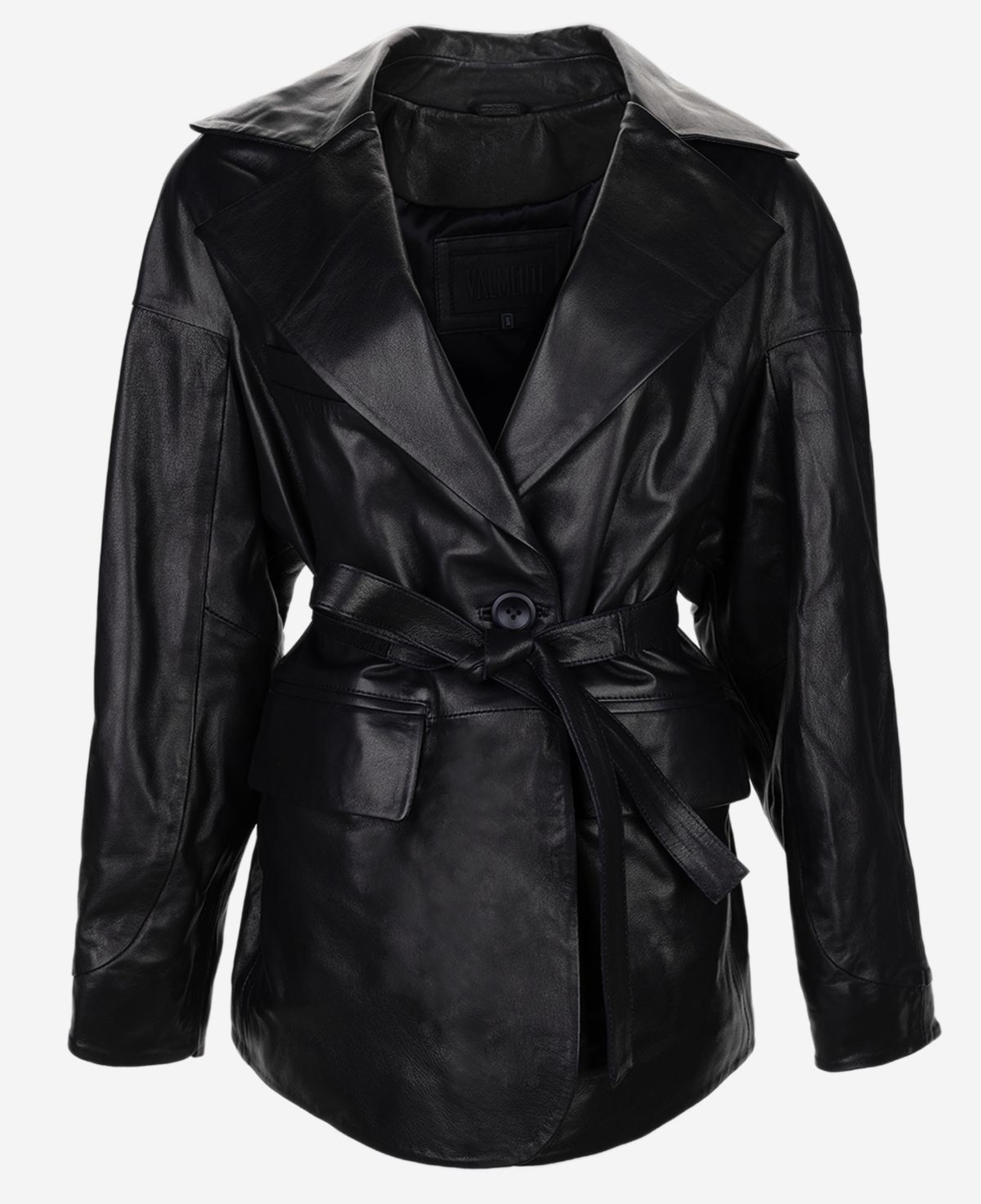 Valmenti Kadın Hakiki Deri Siyah Deri Mont