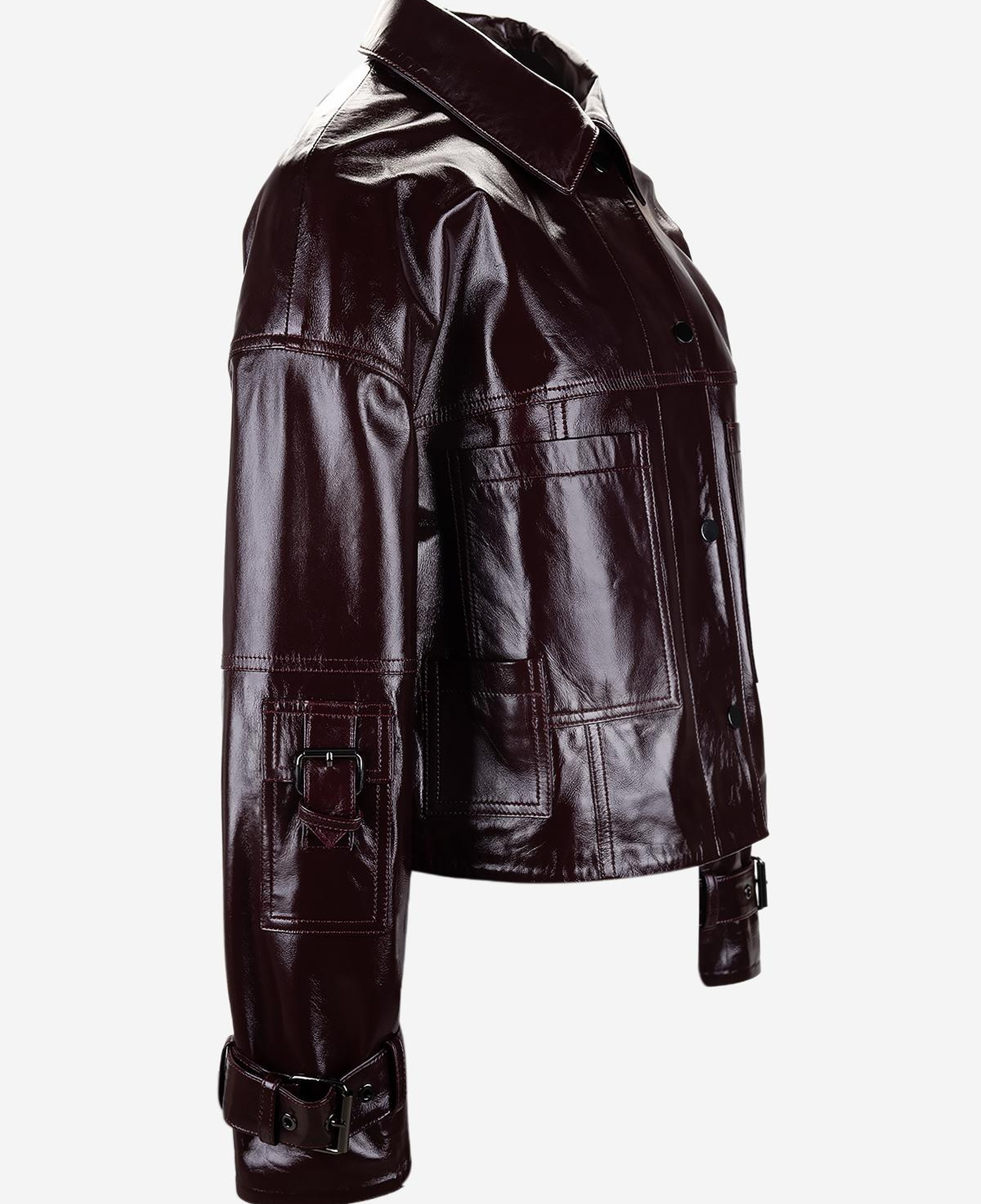 Valmenti Kadın Hakiki Deri Bordo Deri Mont