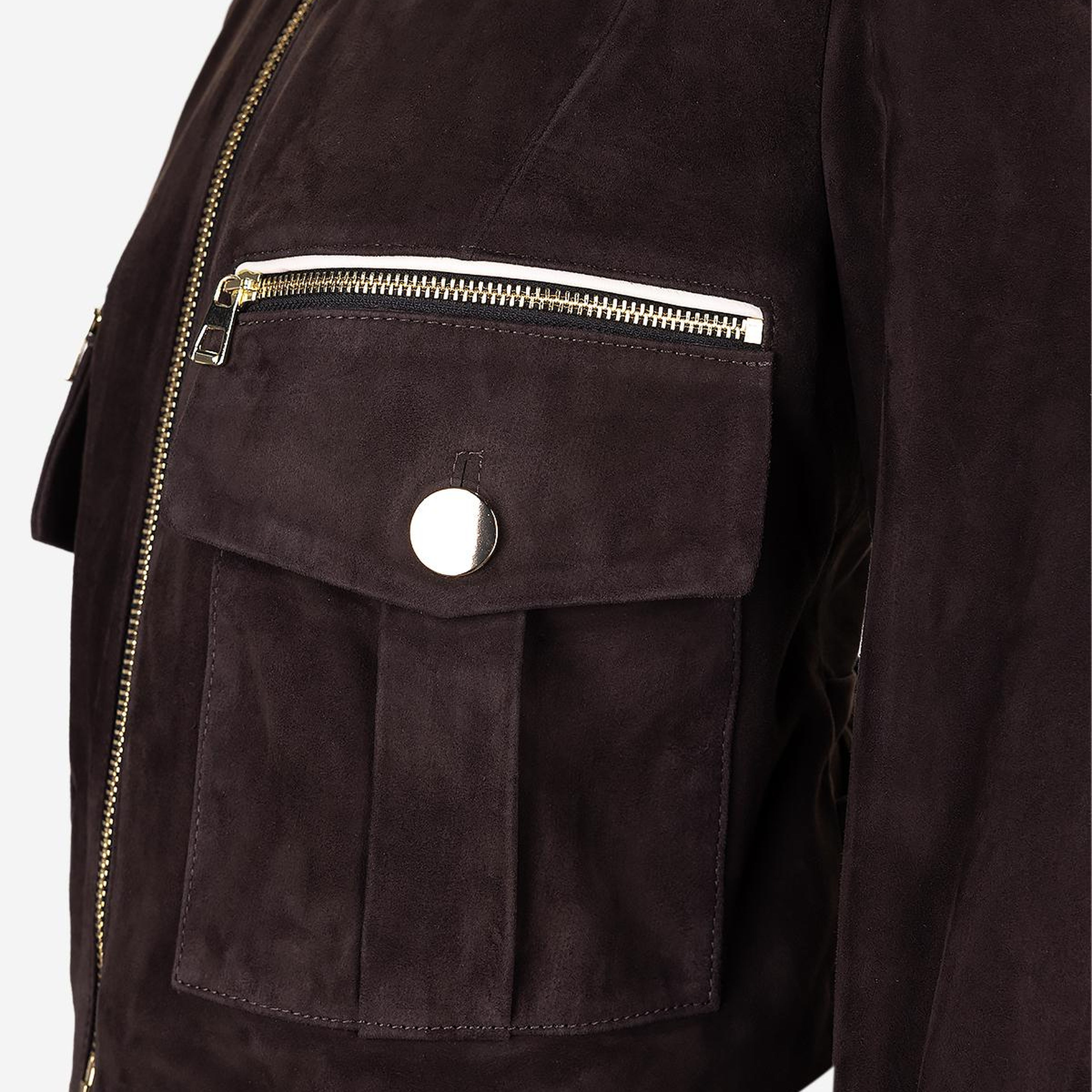 Valmenti Kadın Kahverengi Süet Deri Mont