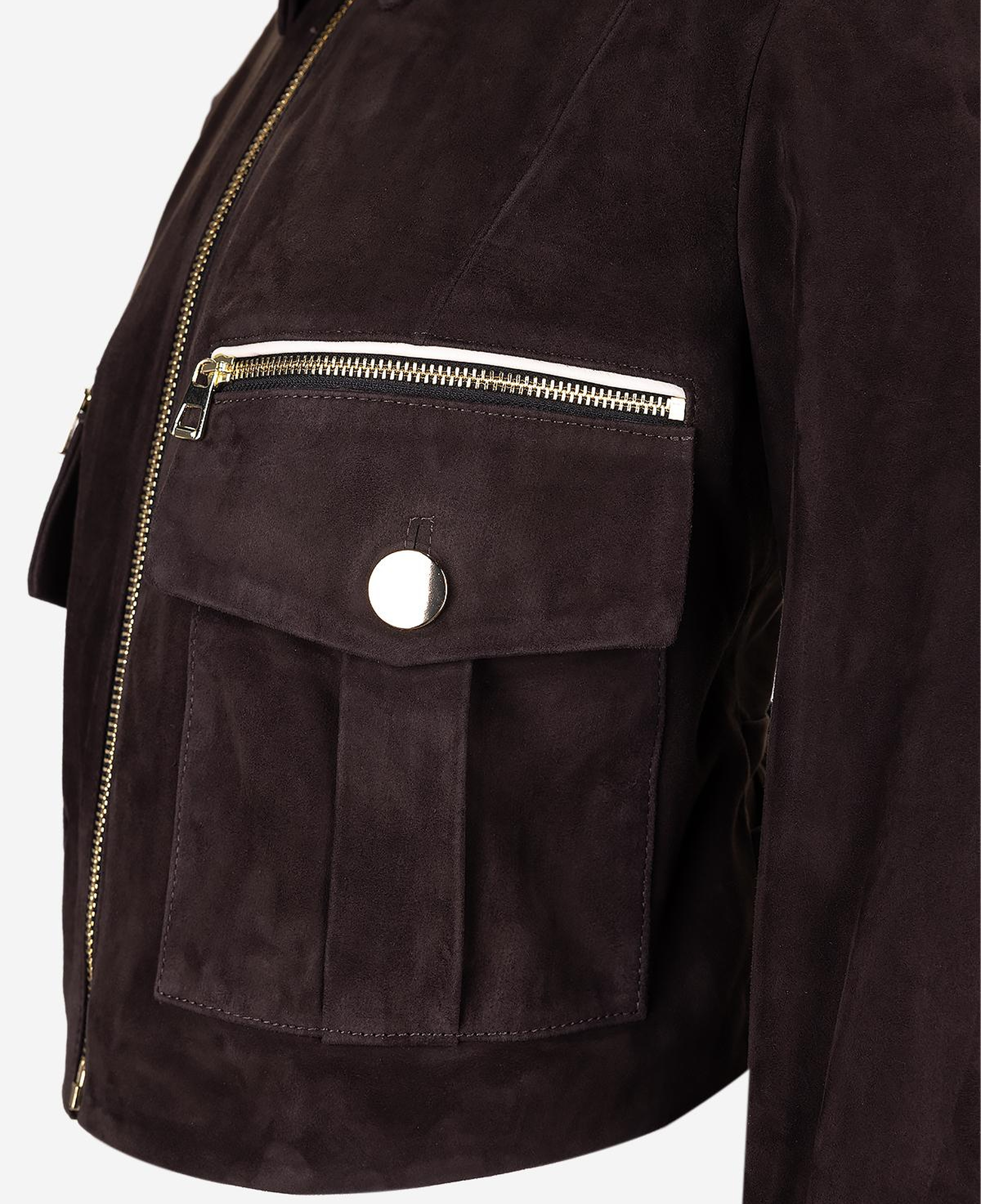 Valmenti Kadın Kahverengi Süet Deri Mont