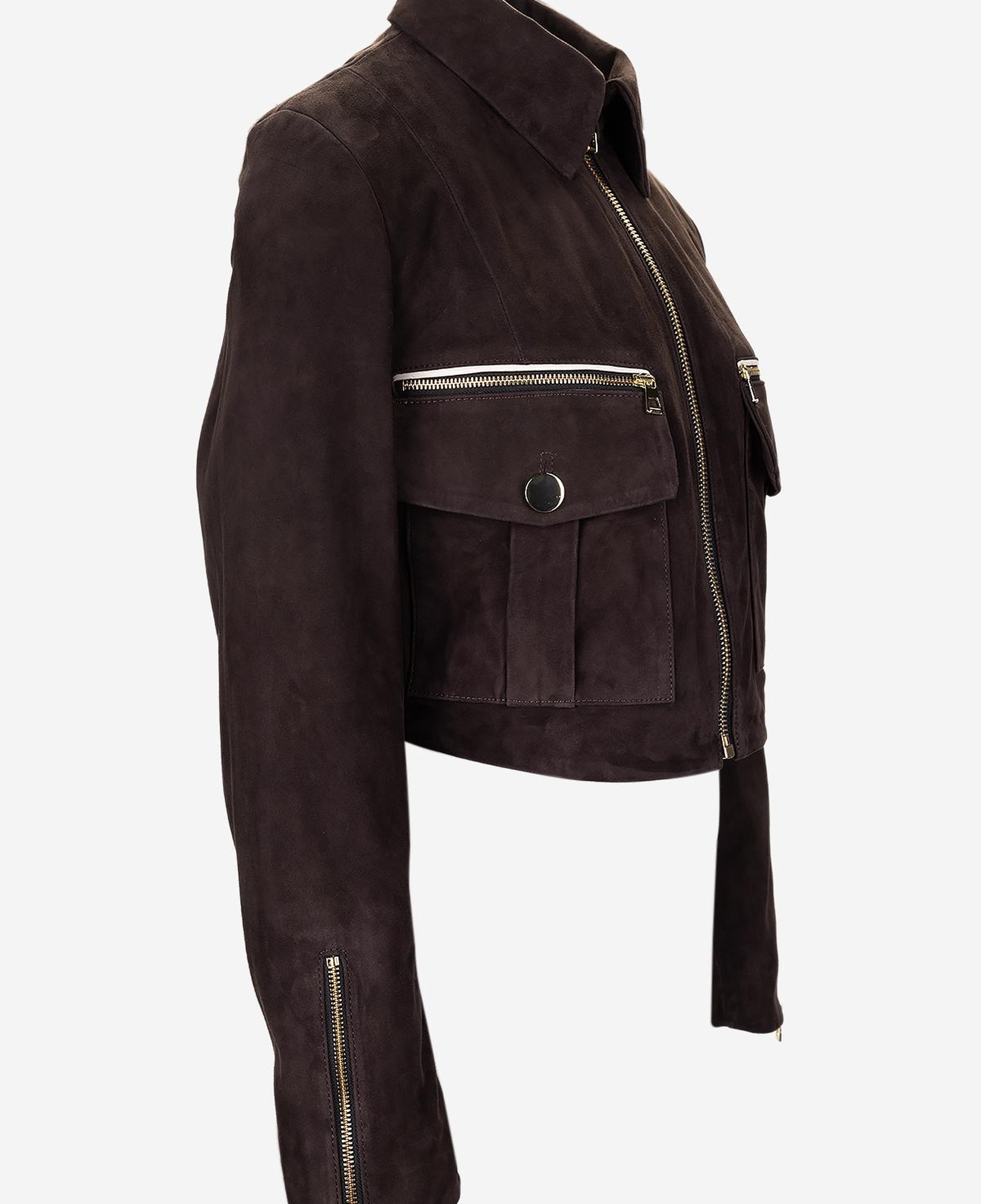 Valmenti Kadın Kahverengi Süet Deri Mont