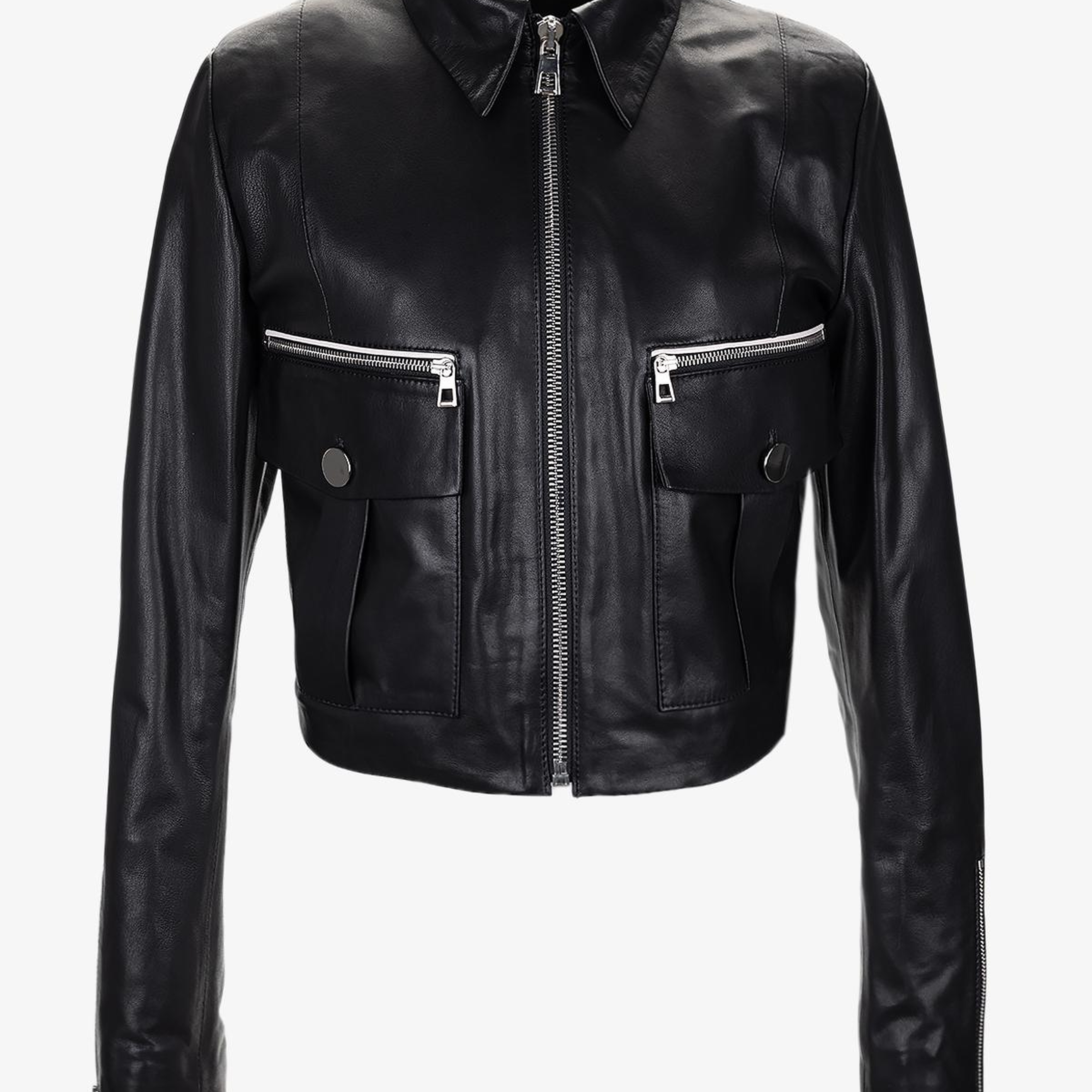 Valmenti Kadın Siyah Deri Mont