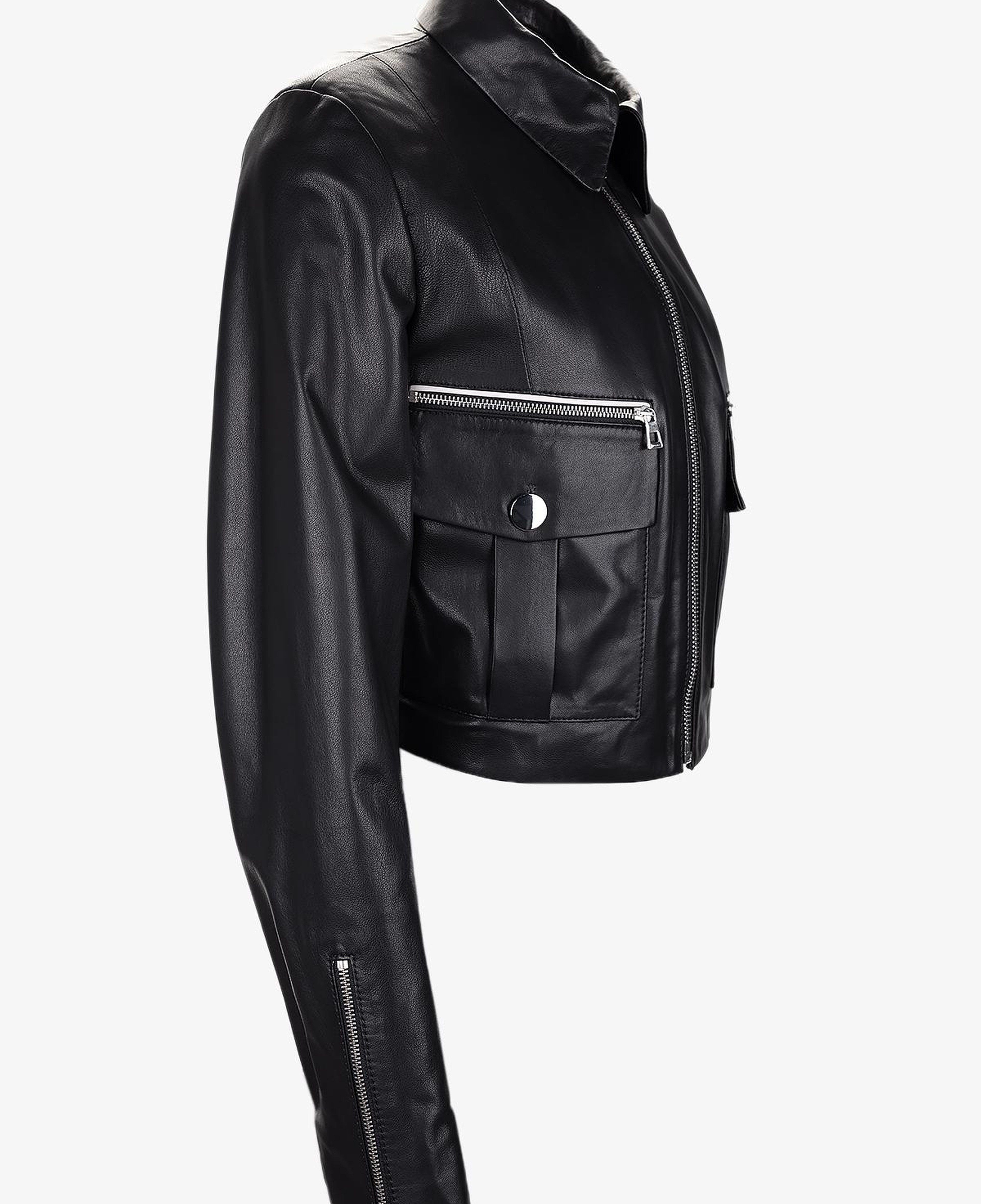 Valmenti Kadın Siyah Deri Mont