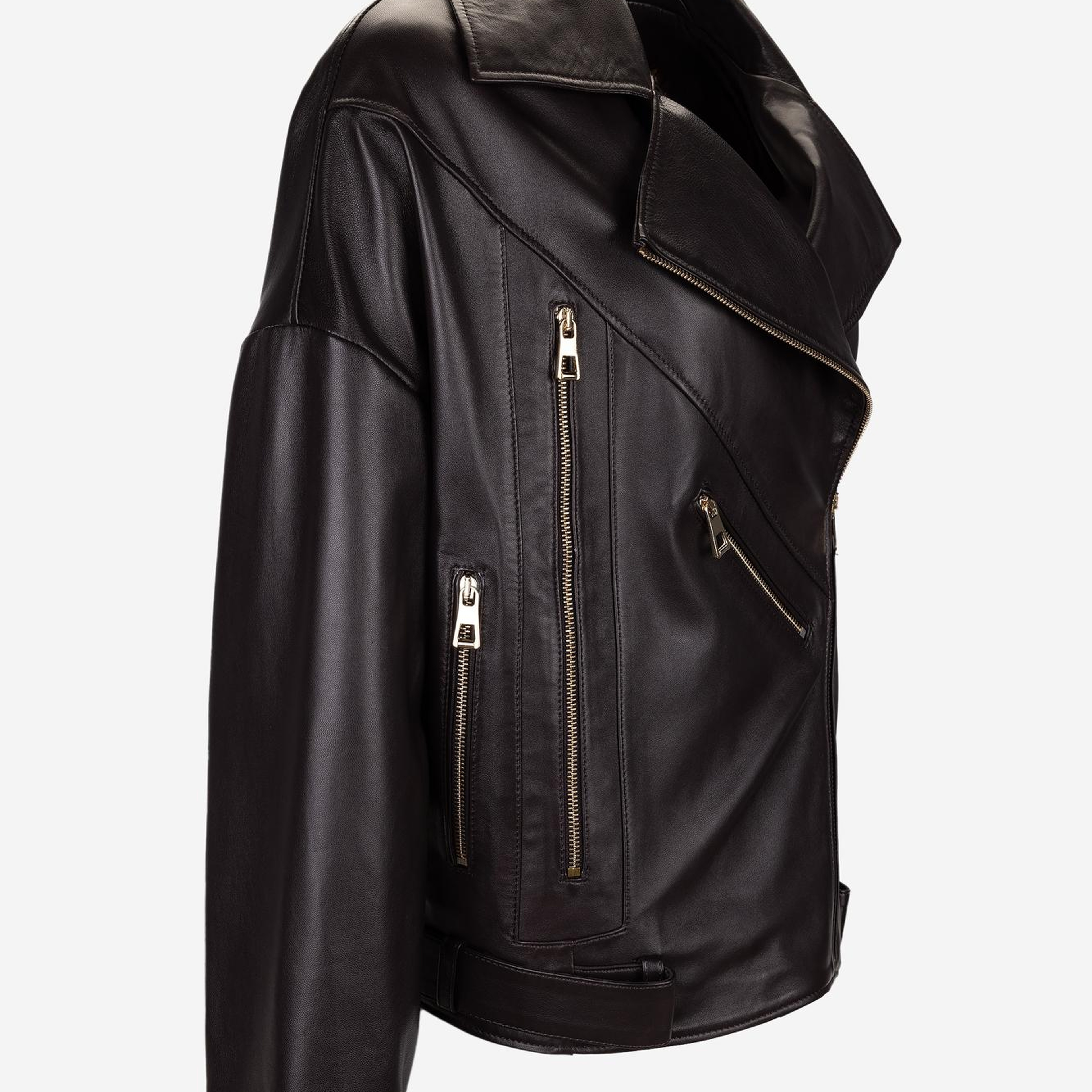 Valmenti Kadın Hakiki Deri Kahverengi Deri Mont