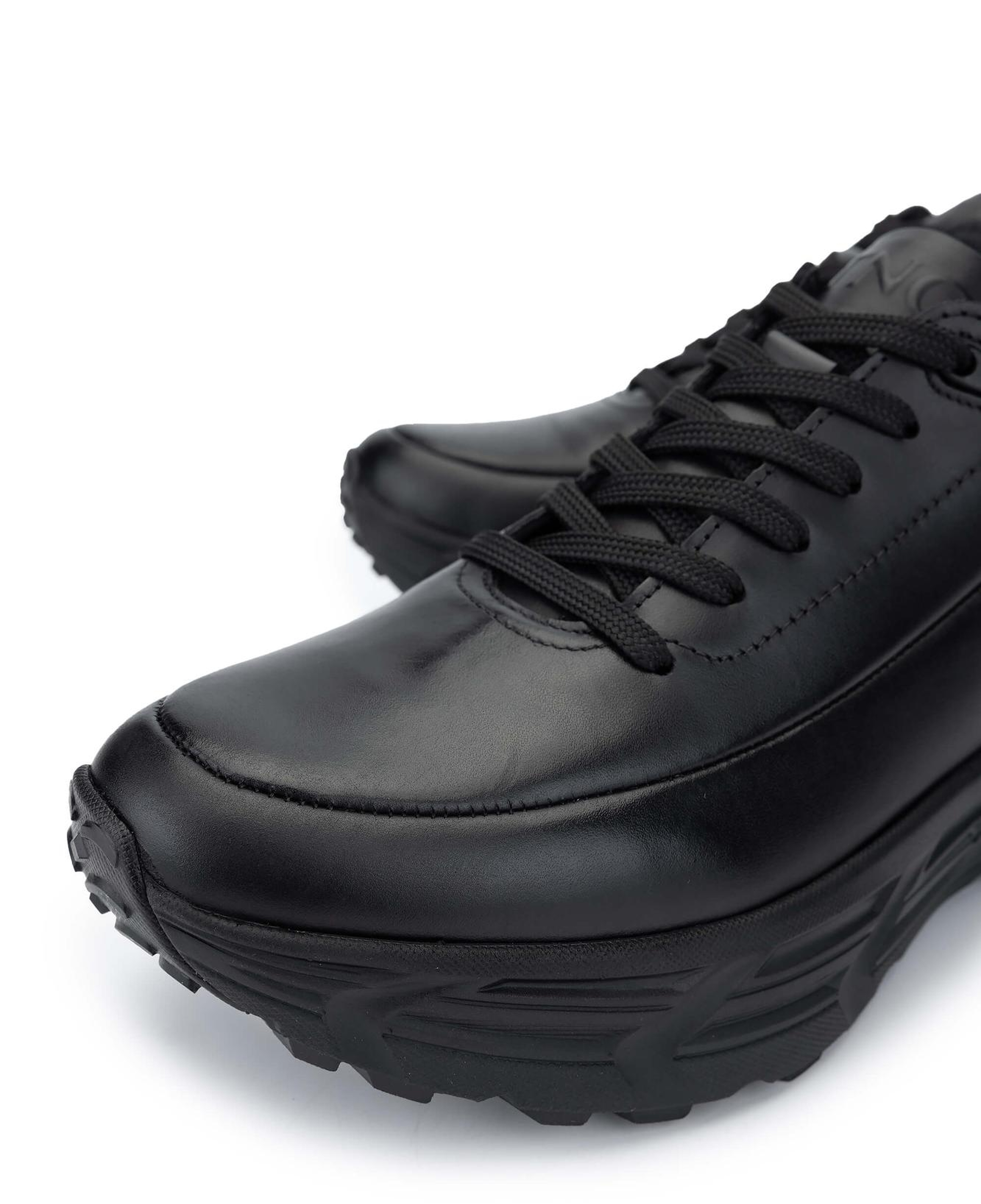 Tamer Tanca Erkek Hakiki Deri Siyah Antik Sneakers & Spor Ayakkabı