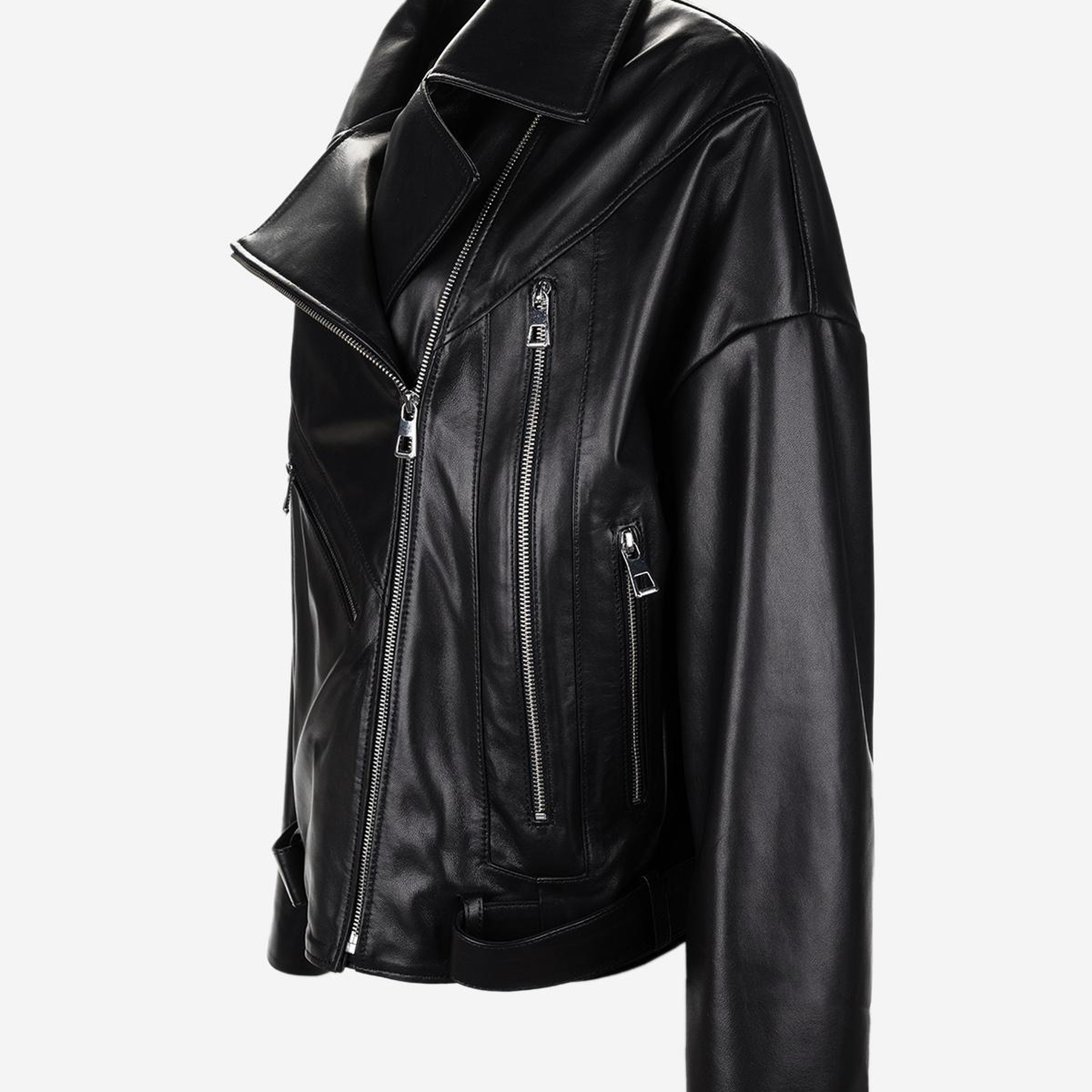 Valmenti Kadın Hakiki Deri Siyah Deri Mont