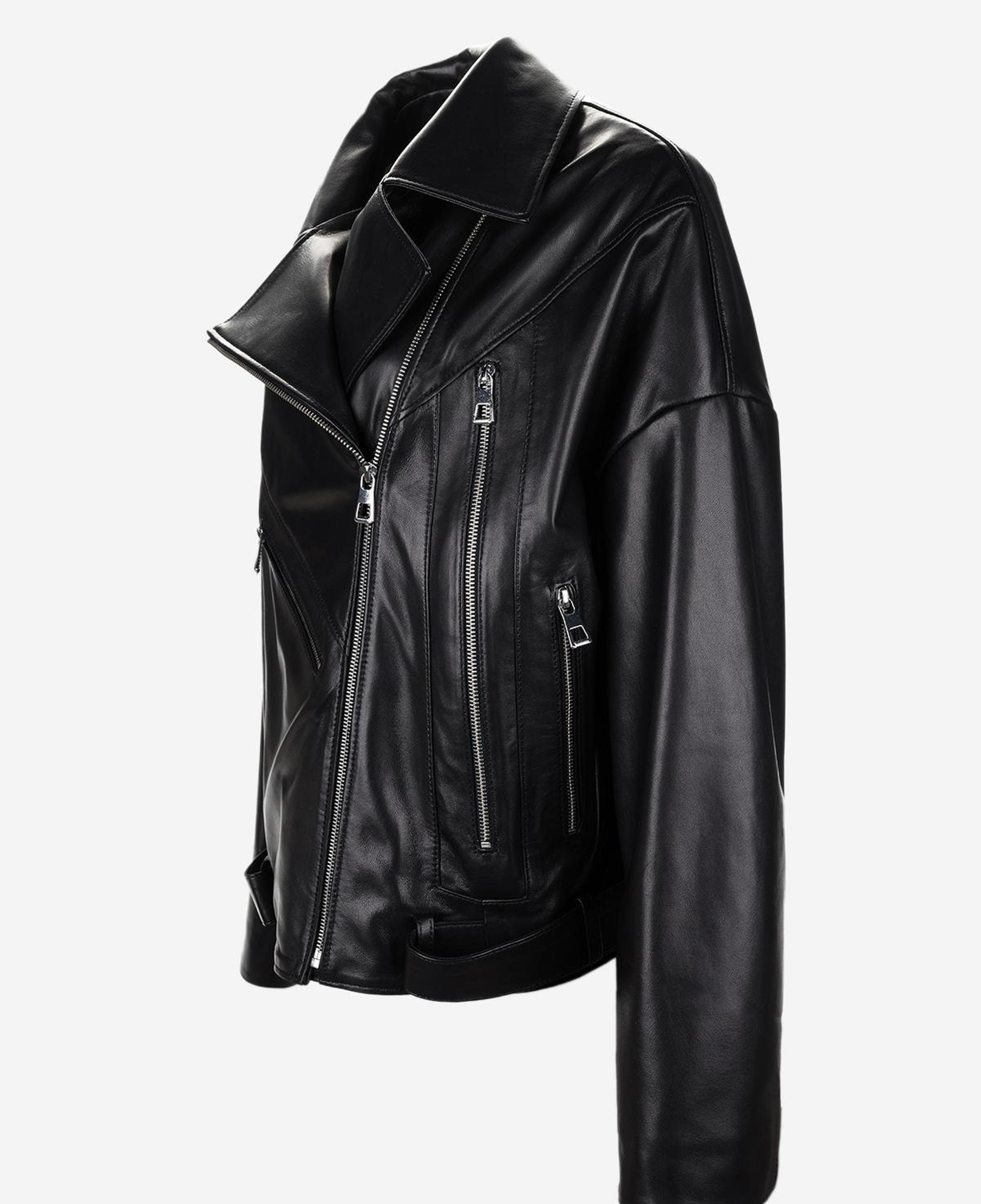 Valmenti Kadın Hakiki Deri Siyah Deri Mont