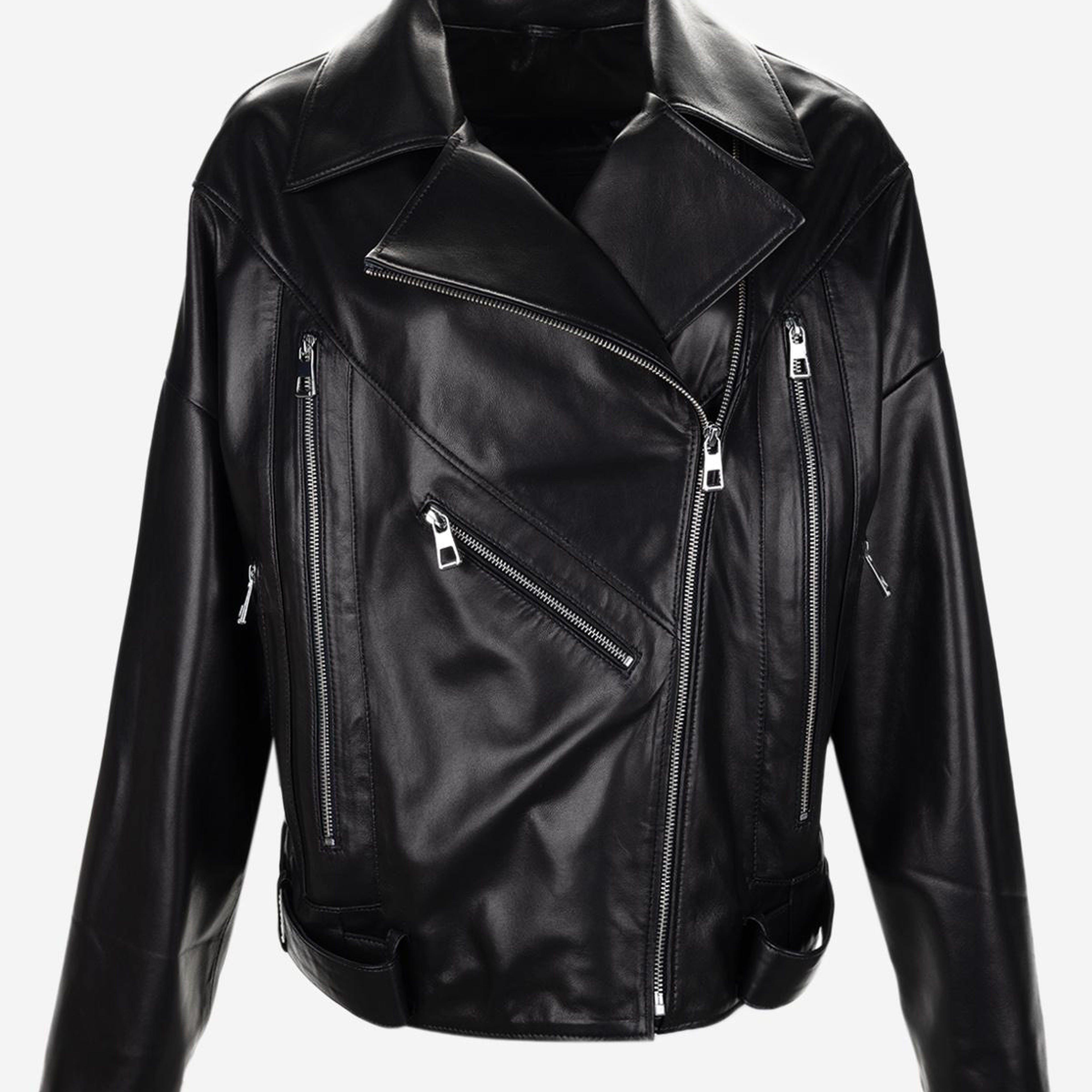 Valmenti Kadın Hakiki Deri Siyah Deri Mont