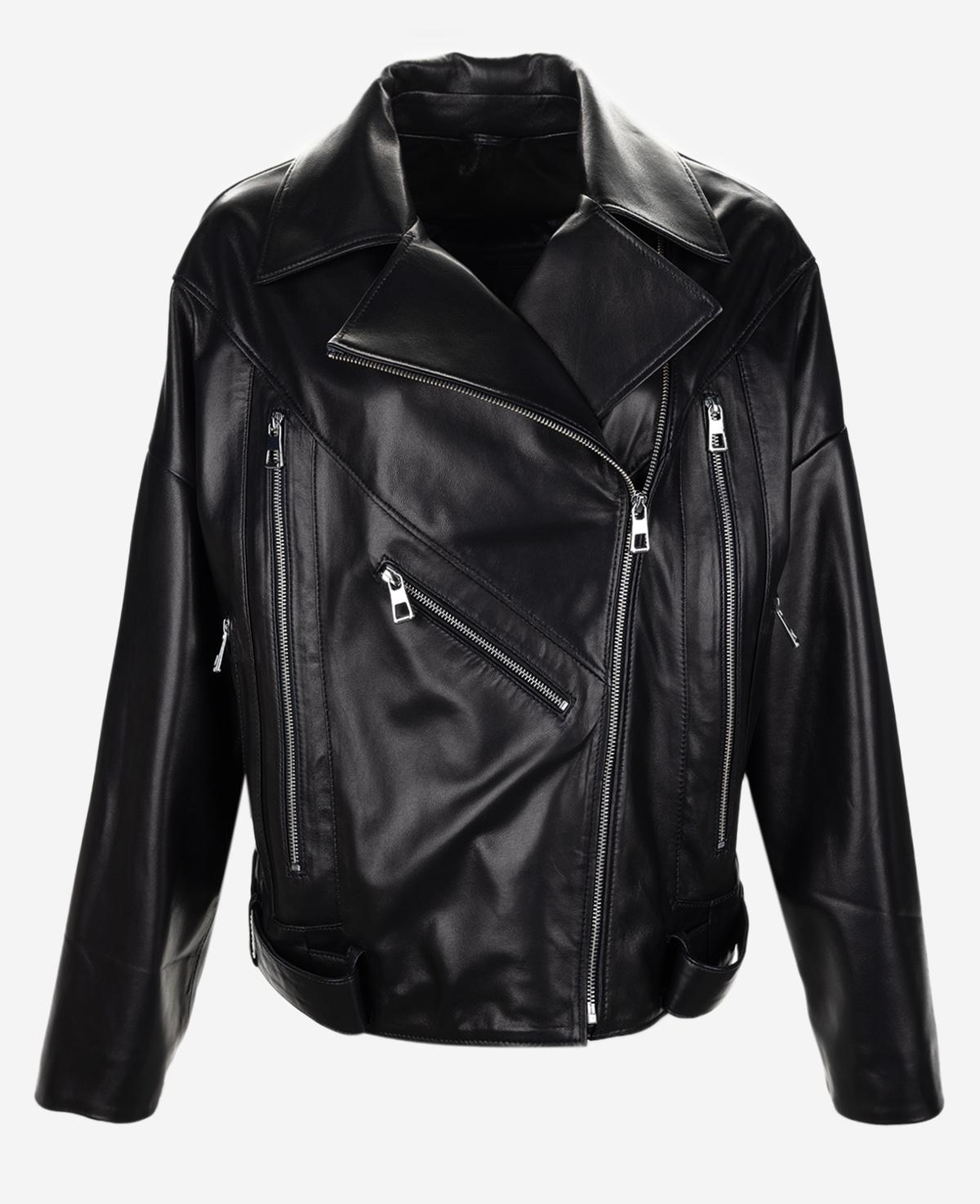 Valmenti Kadın Hakiki Deri Siyah Deri Mont