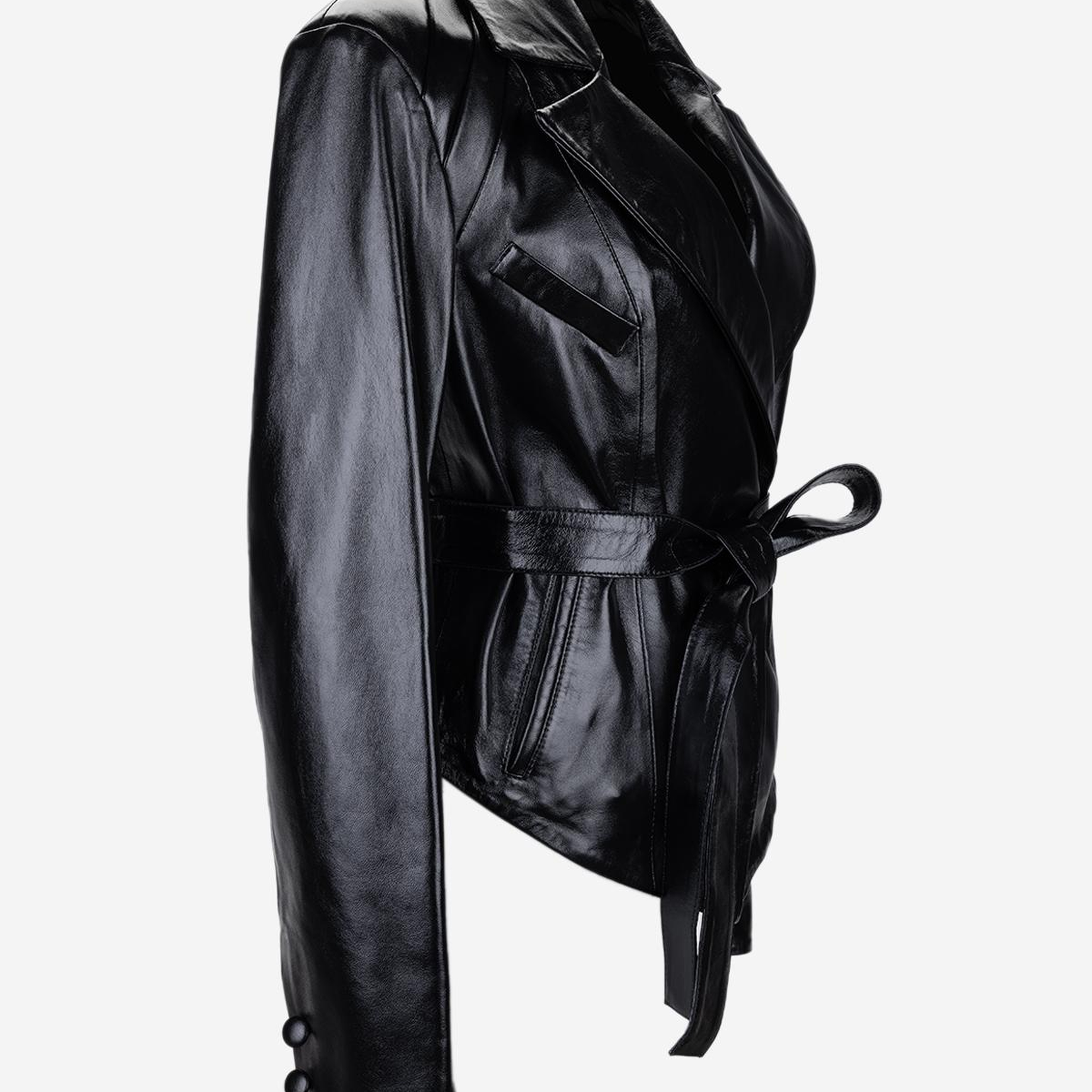 Valmenti Kadın Hakiki Deri Siyah Deri Mont