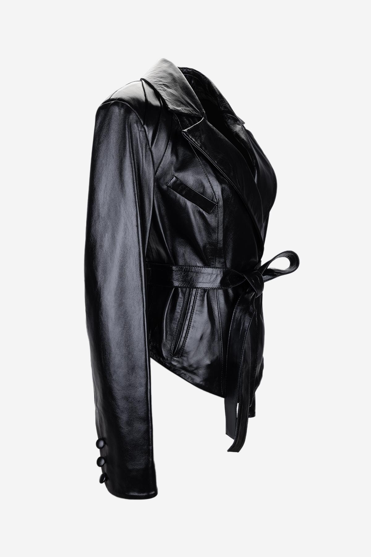 Valmenti Kadın Hakiki Deri Siyah Deri Mont