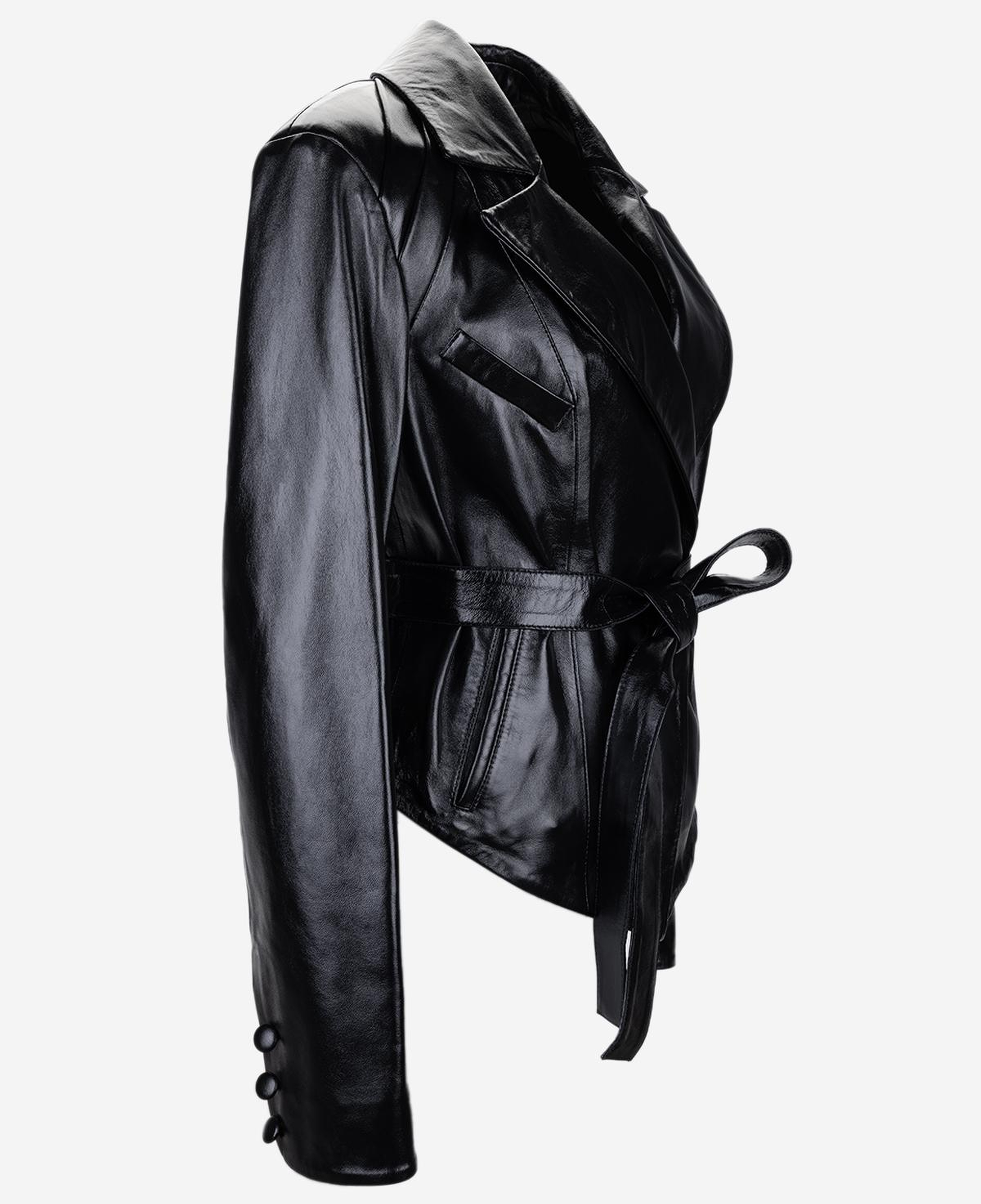 Valmenti Kadın Hakiki Deri Siyah Deri Mont