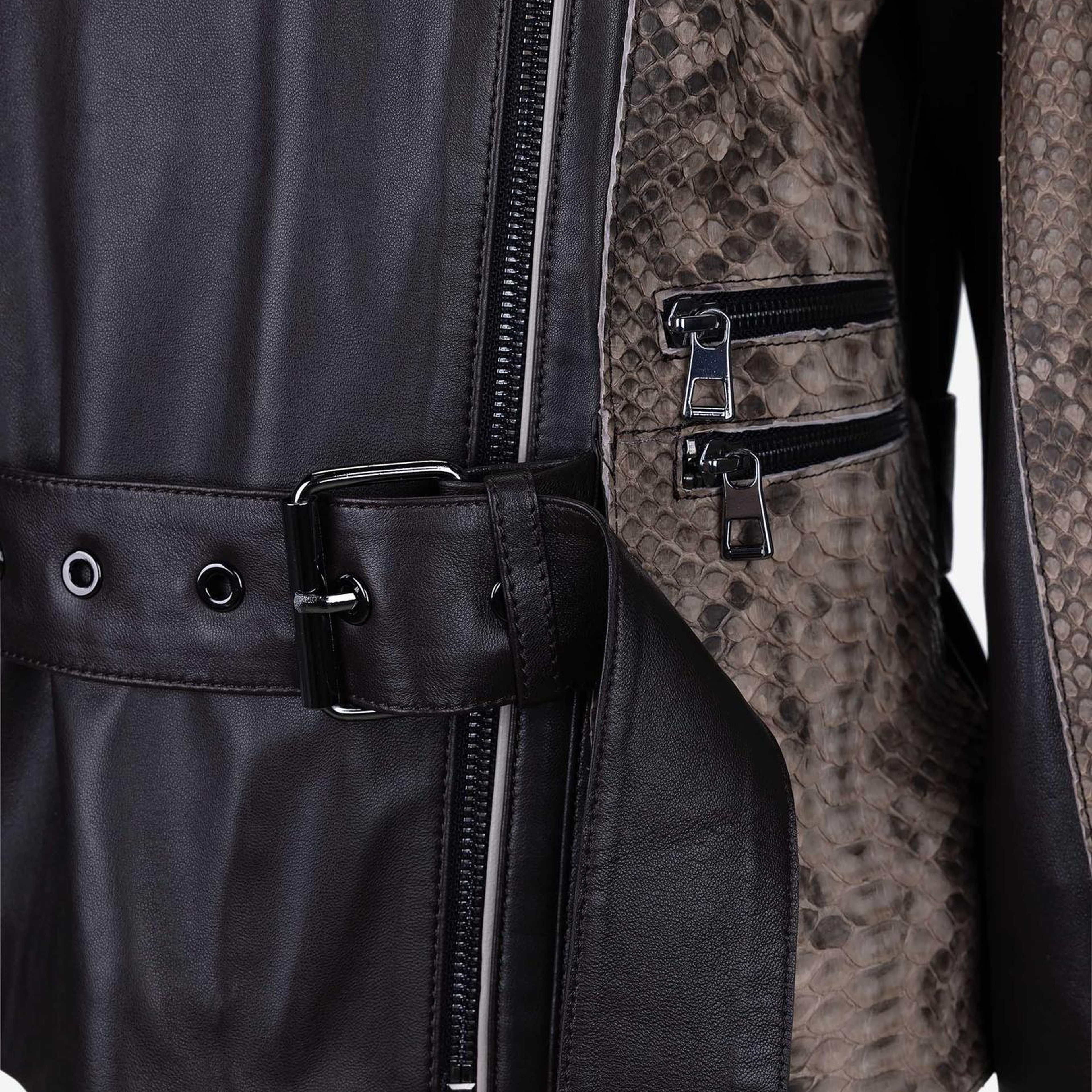 Valmenti Kadın Hakiki Deri Kahverengi Deri Mont