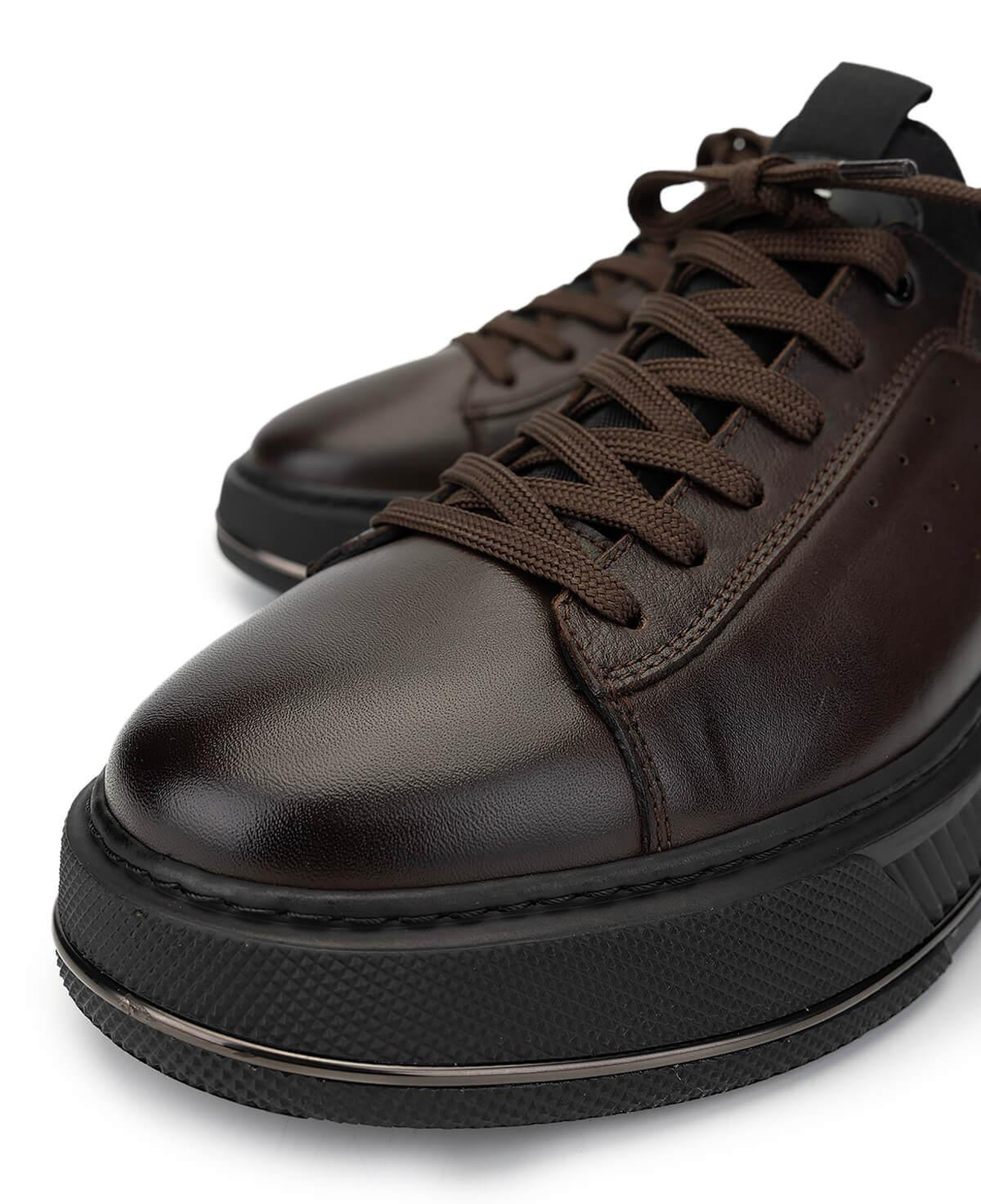 Tamer Tanca Erkek Hakiki Deri Kahverengi Sneakers & Spor Ayakkabı