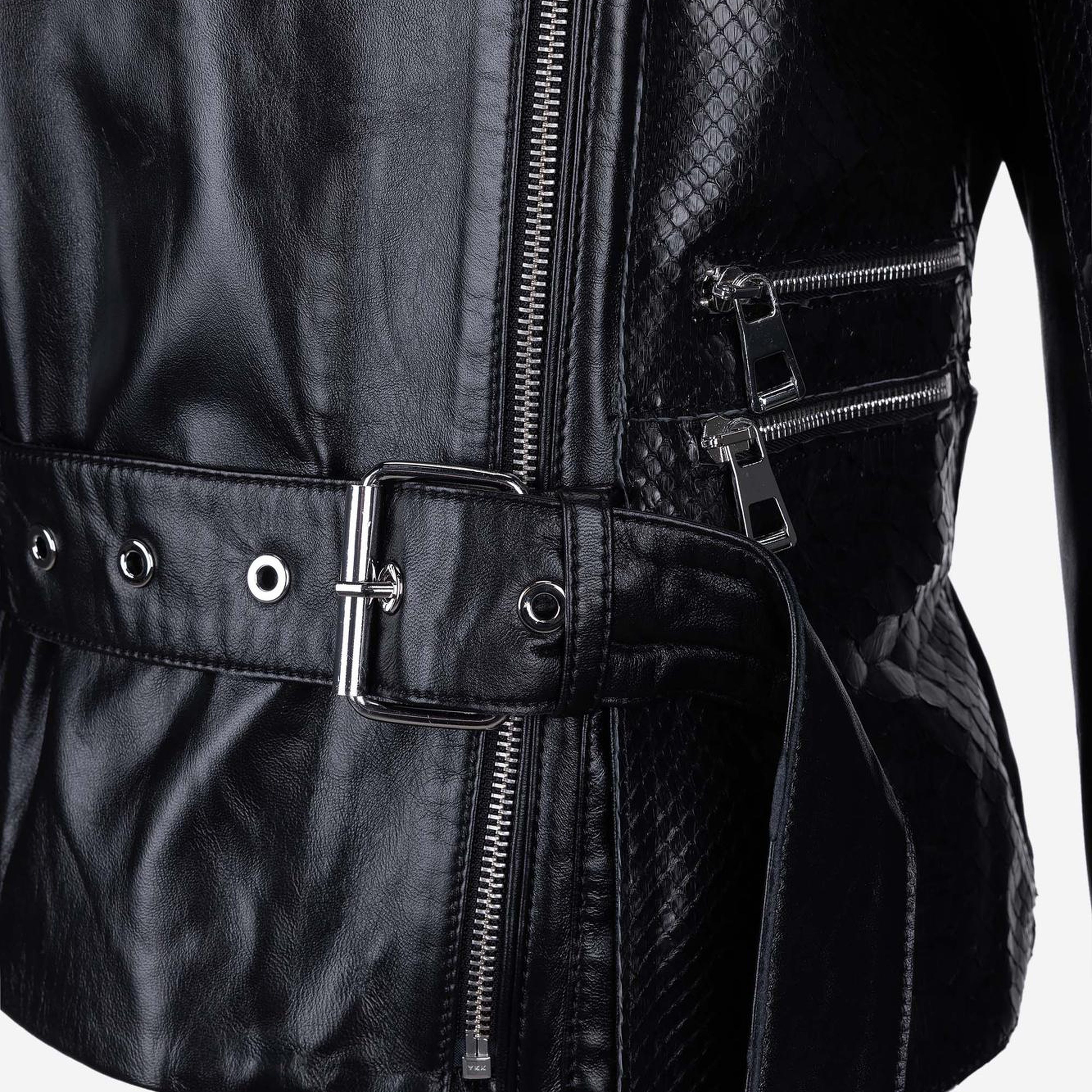 Valmenti Kadın Hakiki Deri Siyah Deri Mont