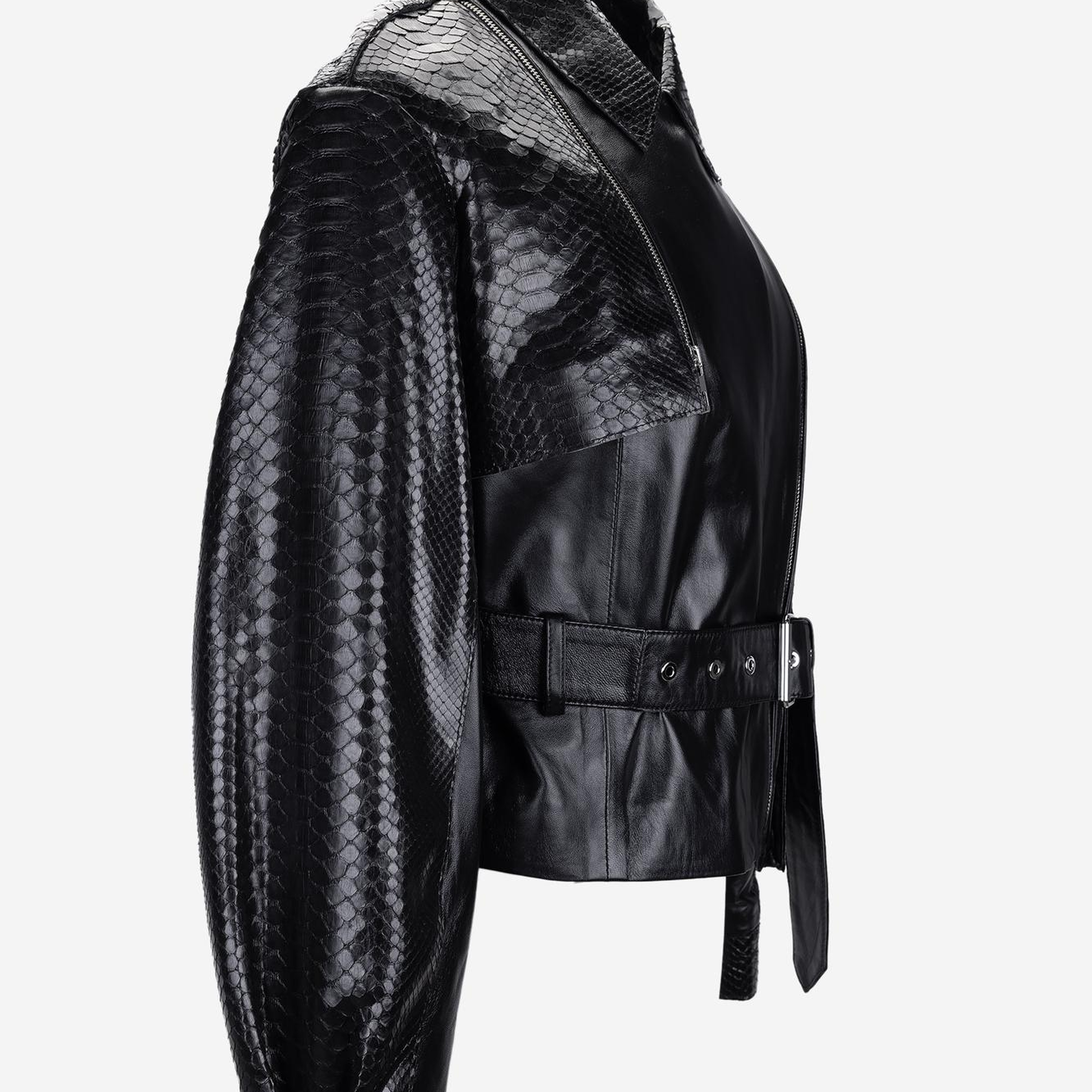 Valmenti Kadın Hakiki Deri Siyah Deri Mont