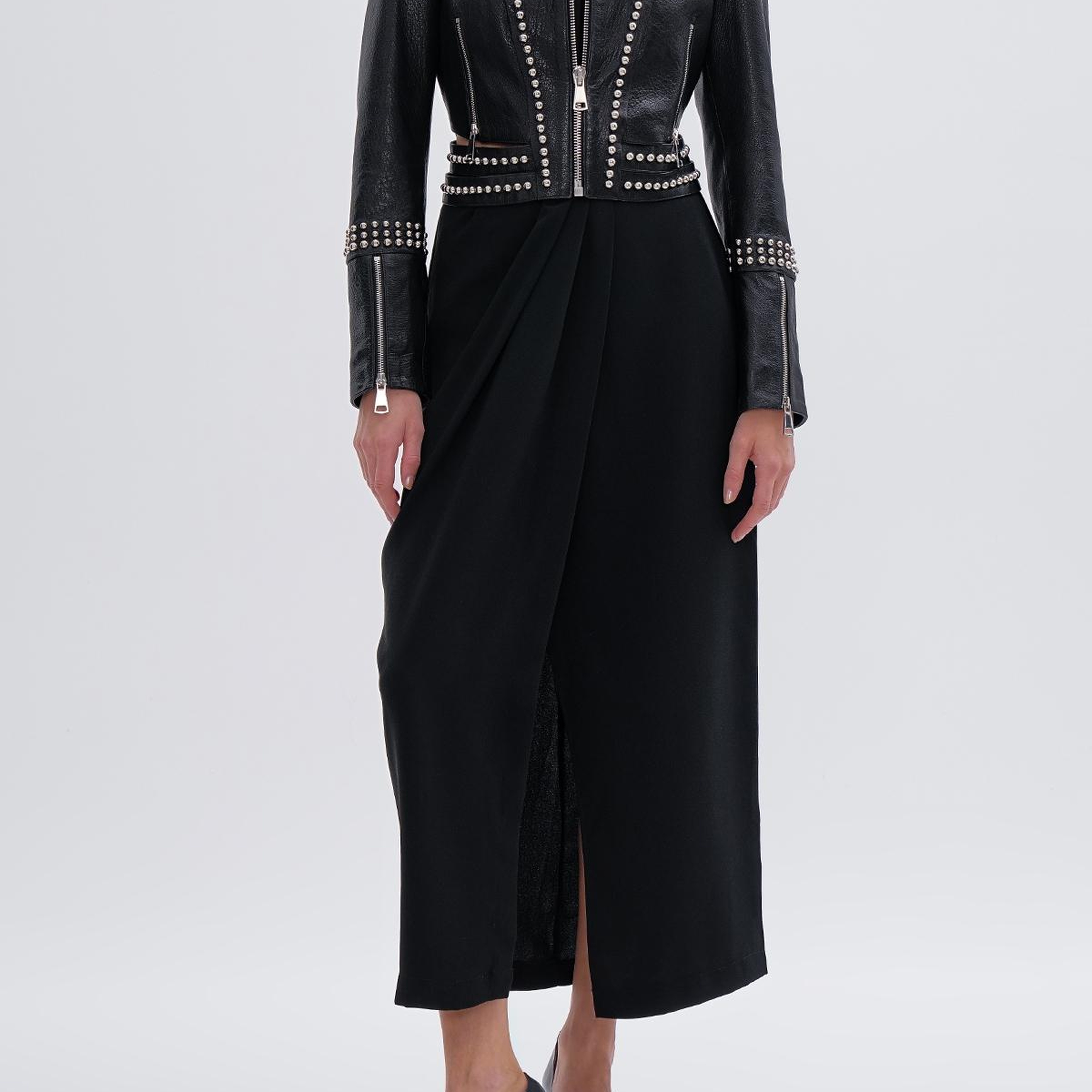 Valmenti Kadın Hakiki Deri Siyah Mont