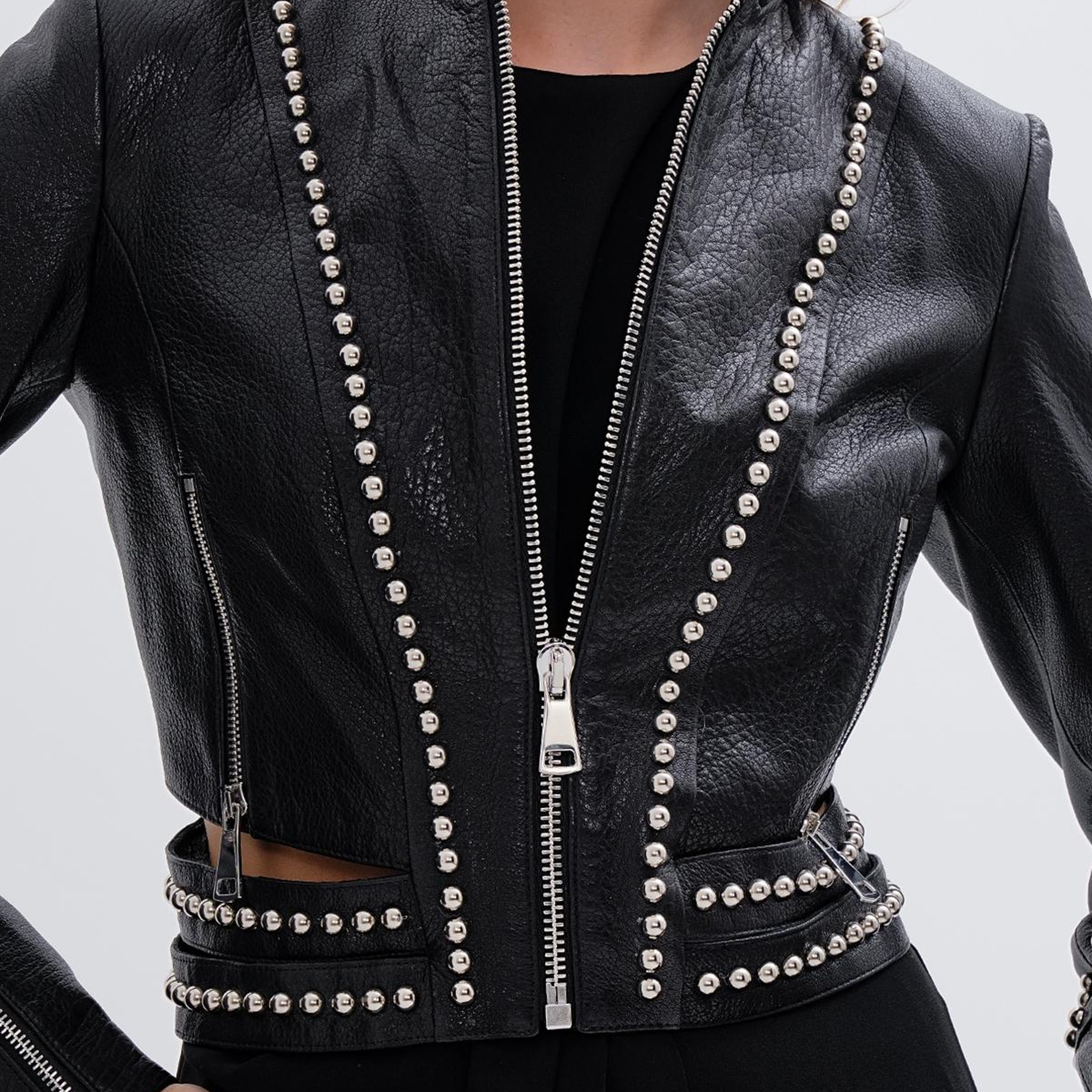 Valmenti Kadın Hakiki Deri Siyah Mont