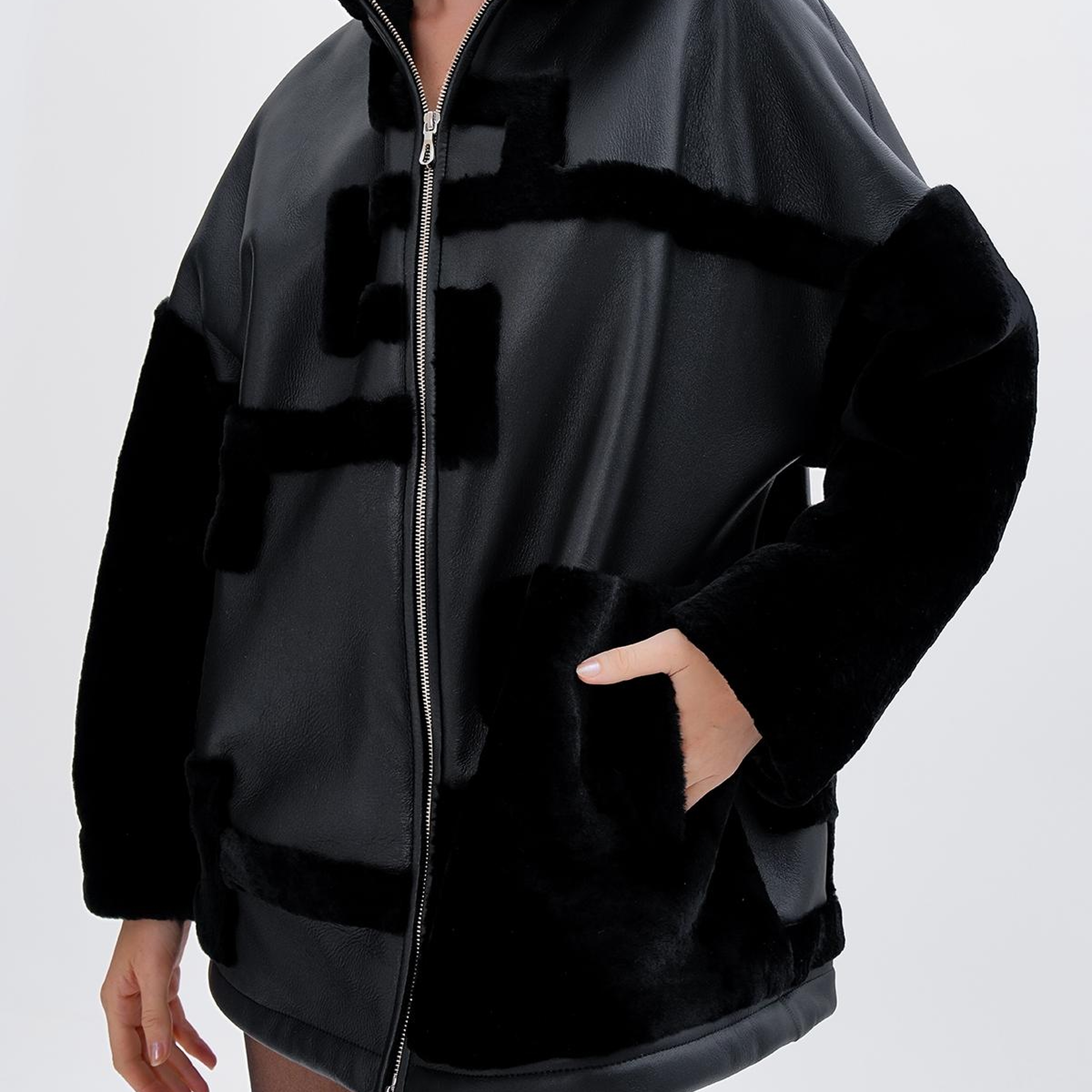 Valmenti Kadın Kürk Siyah Mont