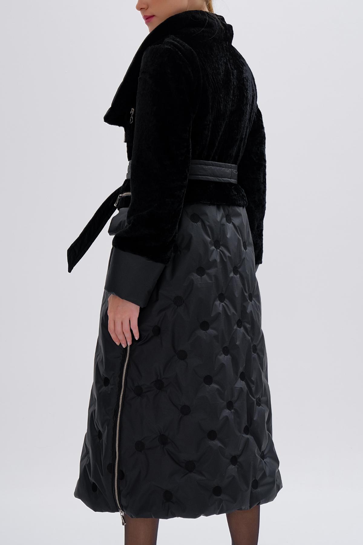 Valmenti Kadın Kürk/Deri/Kumaş Siyah Mont