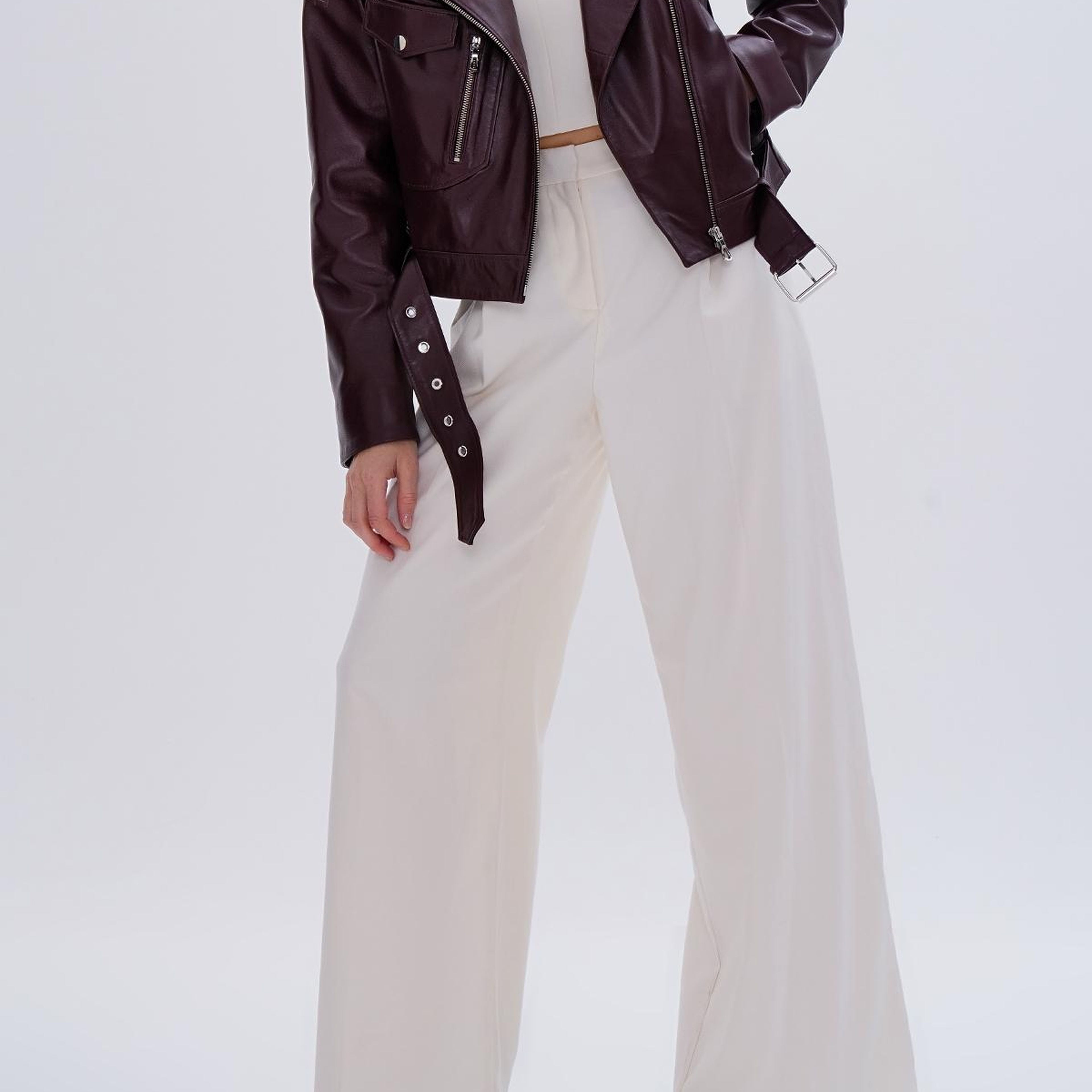 Valmenti Kadın Hakiki Deri Bordo Mont