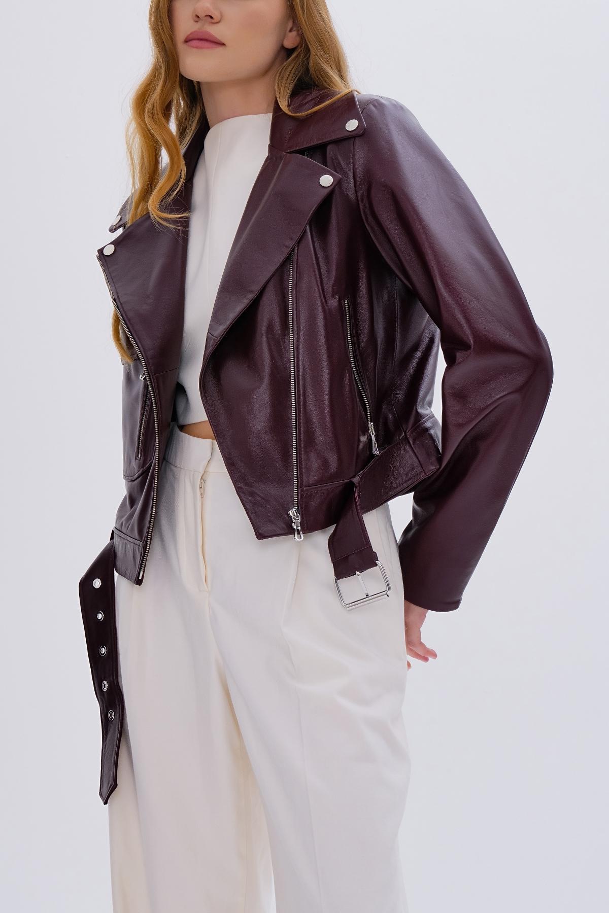 Valmenti Kadın Hakiki Deri Bordo Mont