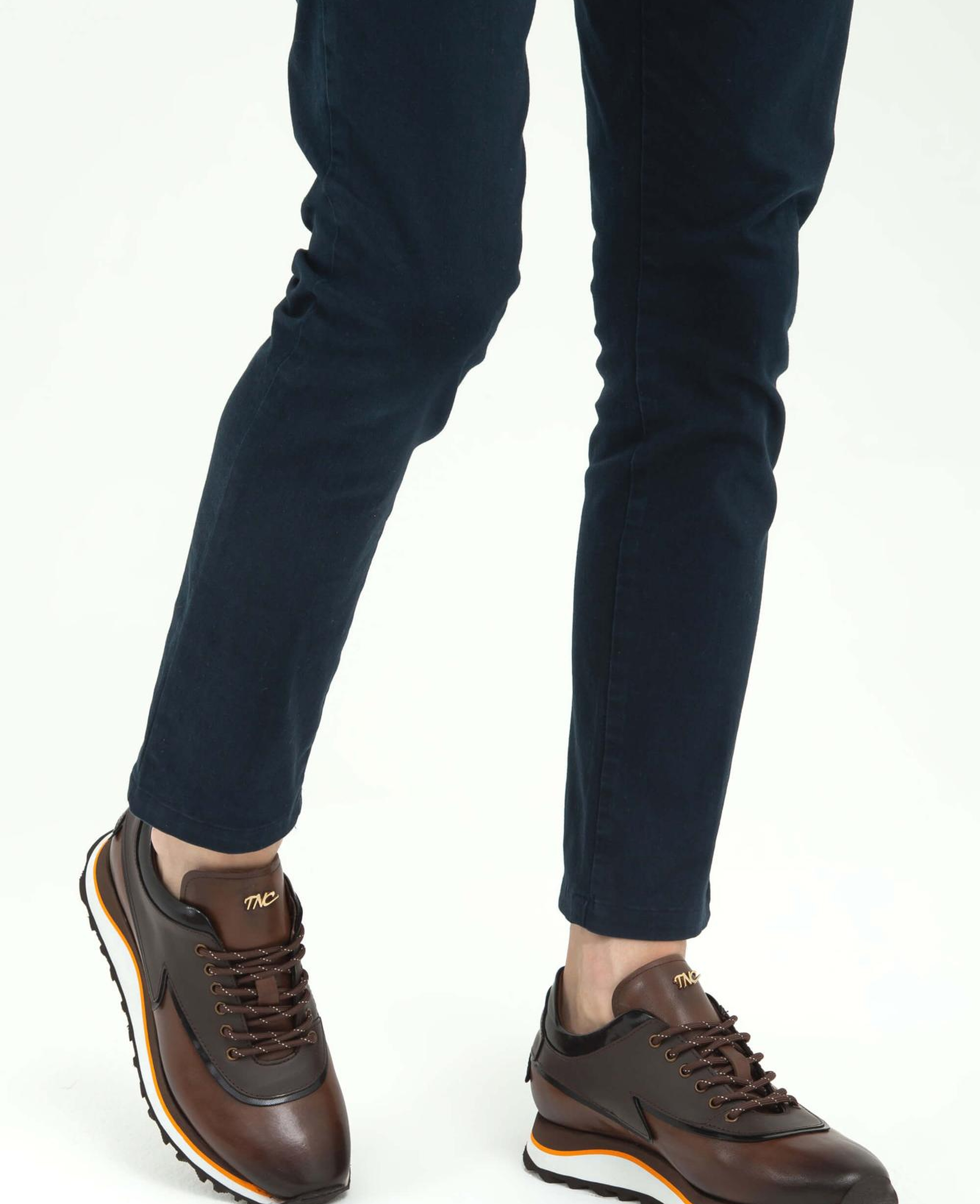 Tamer Tanca Erkek Hakiki Deri Kahverengi Sneakers & Spor Ayakkabı