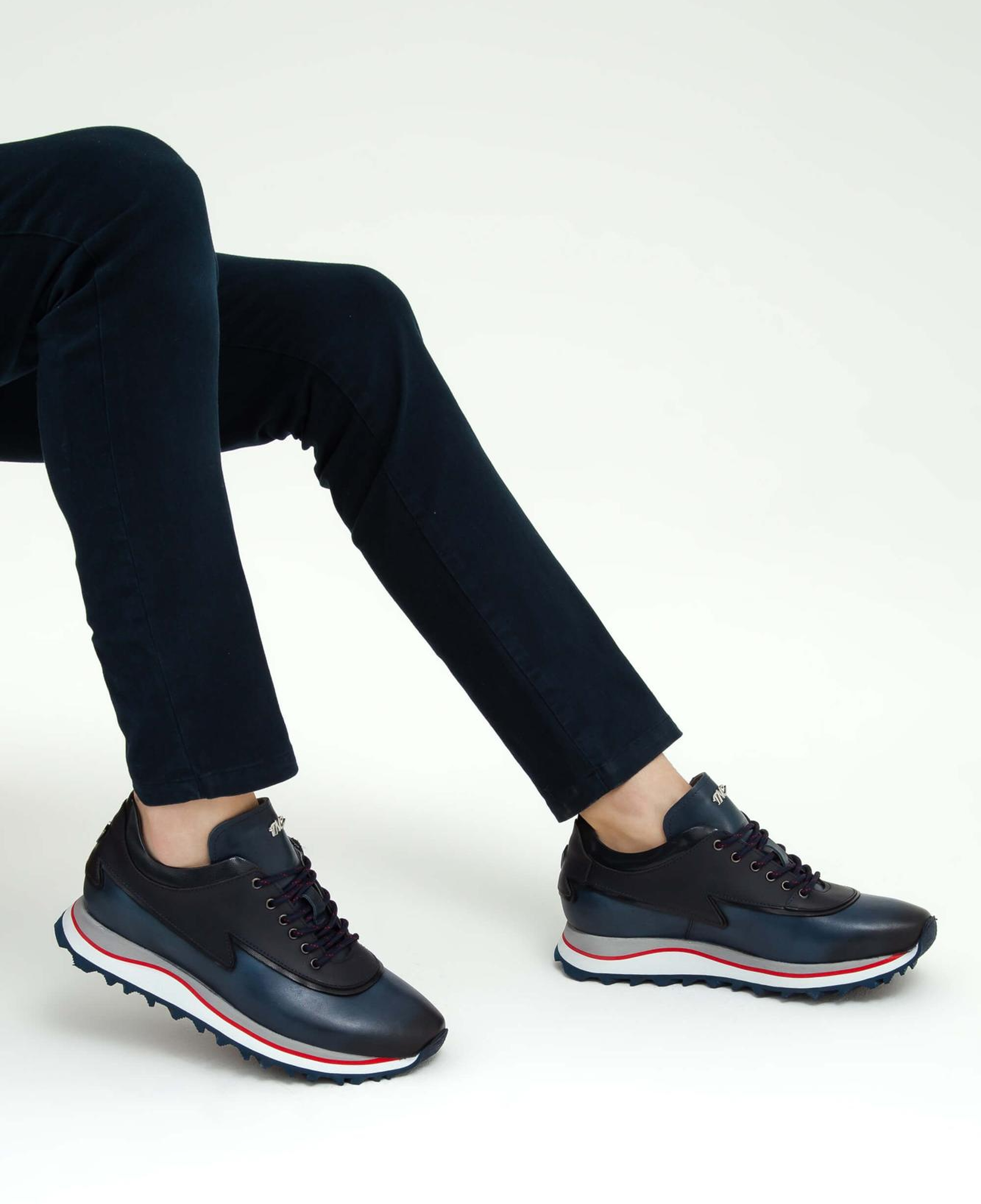 Tamer Tanca Erkek Hakiki Deri Lacivert Sneakers & Spor Ayakkabı