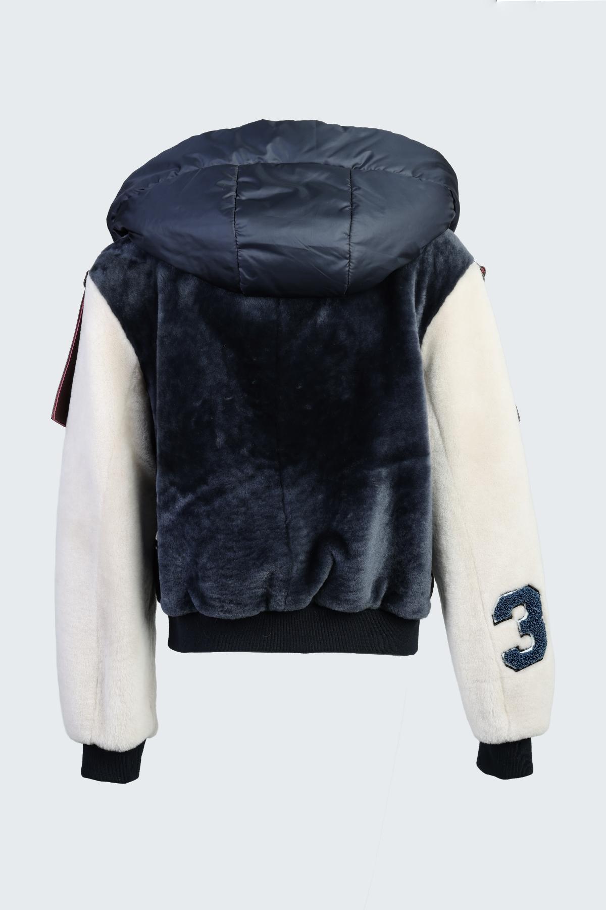 Valmenti Kadın DERI/KURK Lacivert Mont