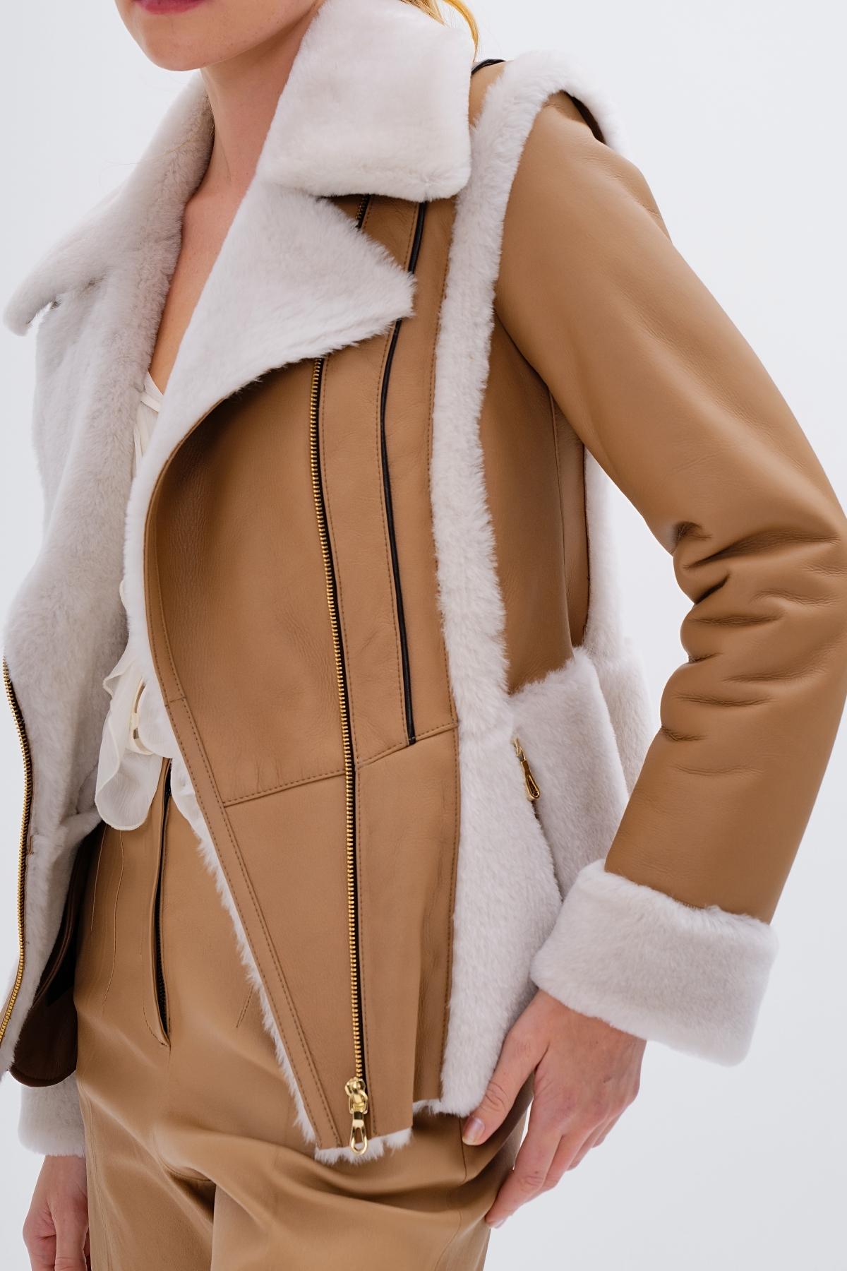 Valmenti Kadın Kürk Taba Mont