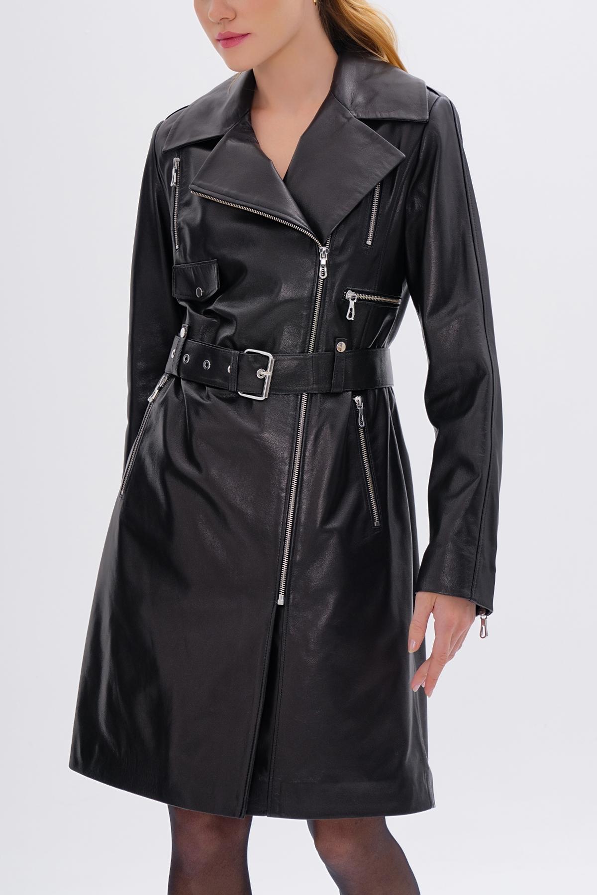 Valmenti Kadın Hakiki Deri Siyah Deri Mont