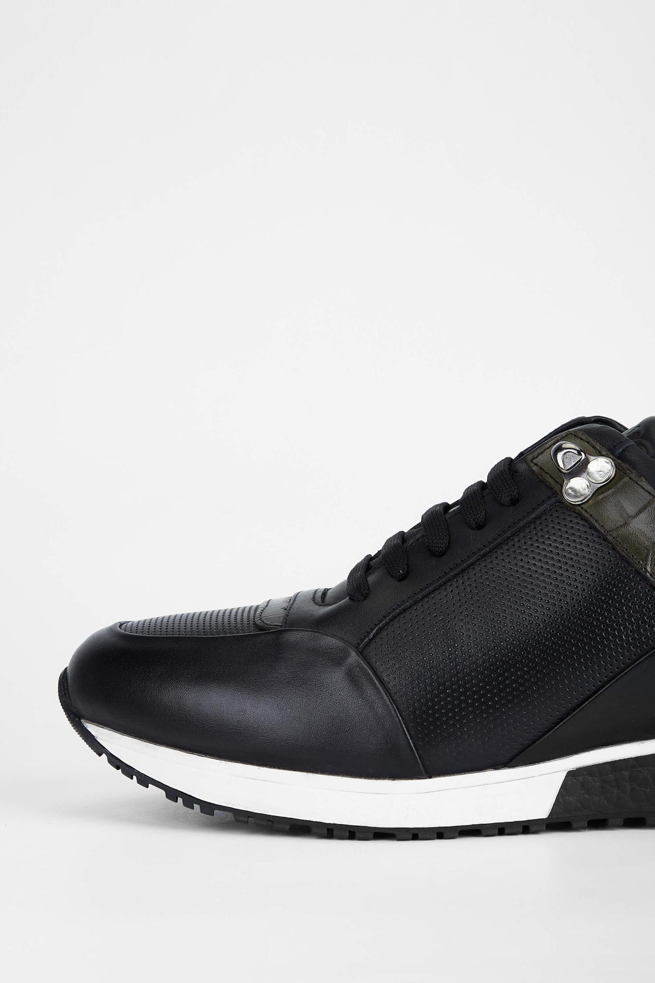 Tamer Tanca Erkek Hakiki Deri Siyah Sneakers & Spor Ayakkabı