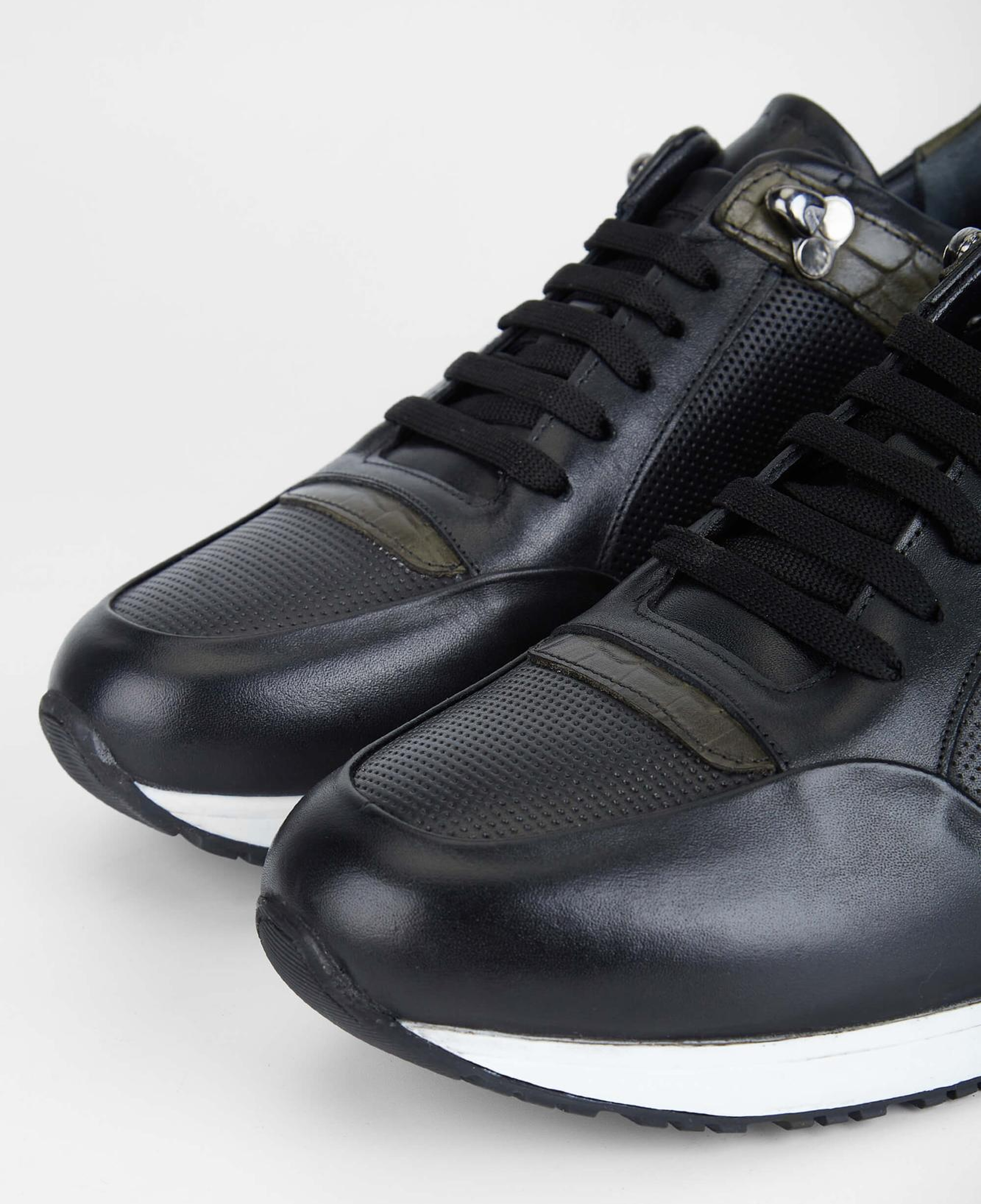 Tamer Tanca Erkek Hakiki Deri Siyah Sneakers & Spor Ayakkabı